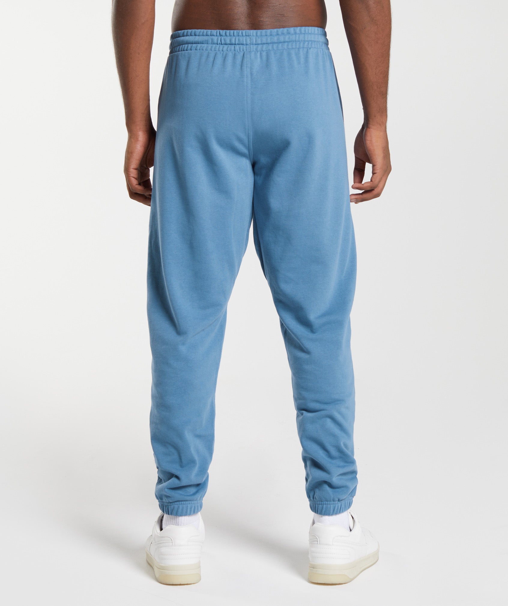 Gymshark Luxe Joggers Sweatpants Blue Medium Pockets Elastic Waist Zip  Ankle