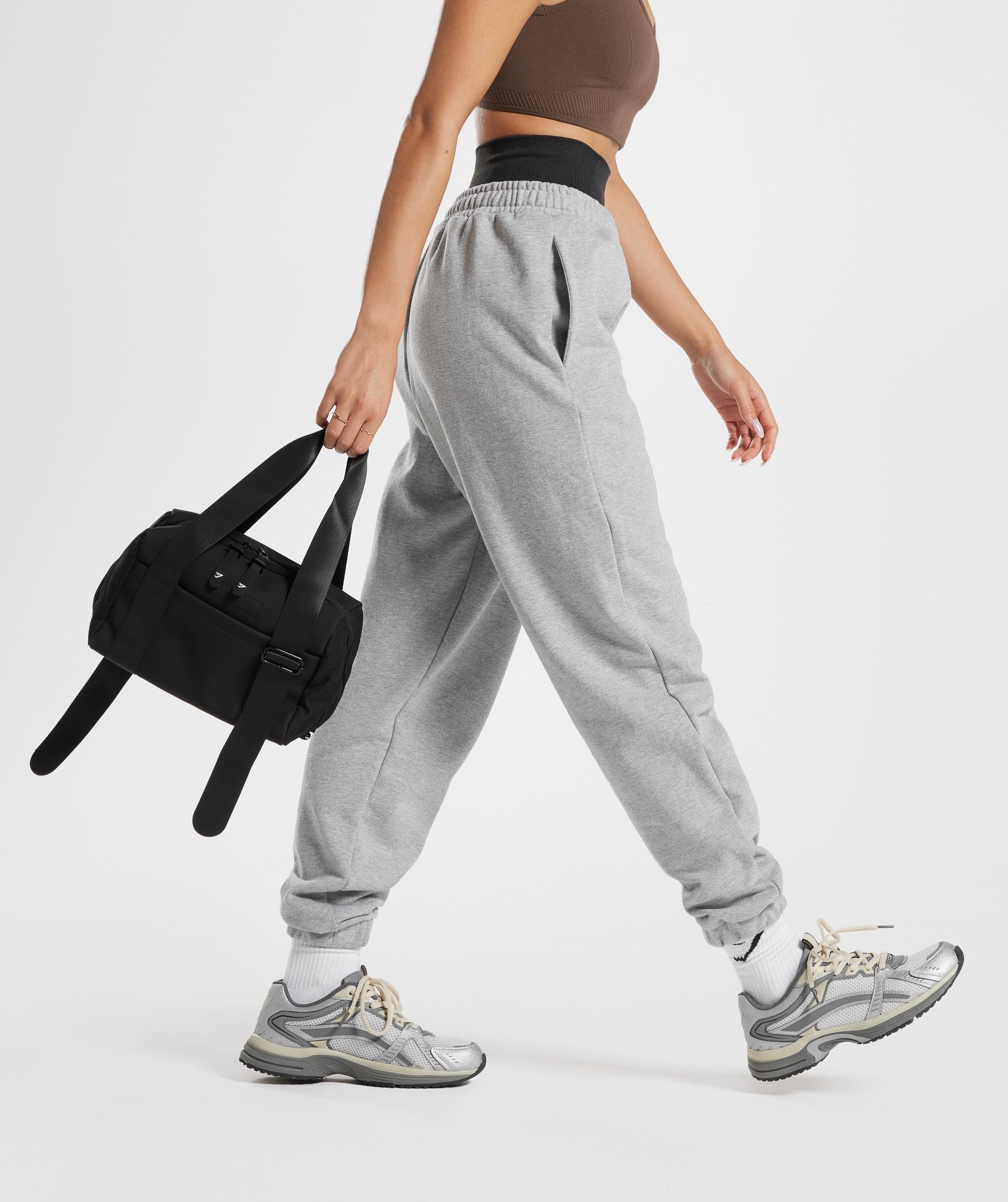 Gymshark Everyday Mini Backpack Black 12”H x 9”W x 4”D Side