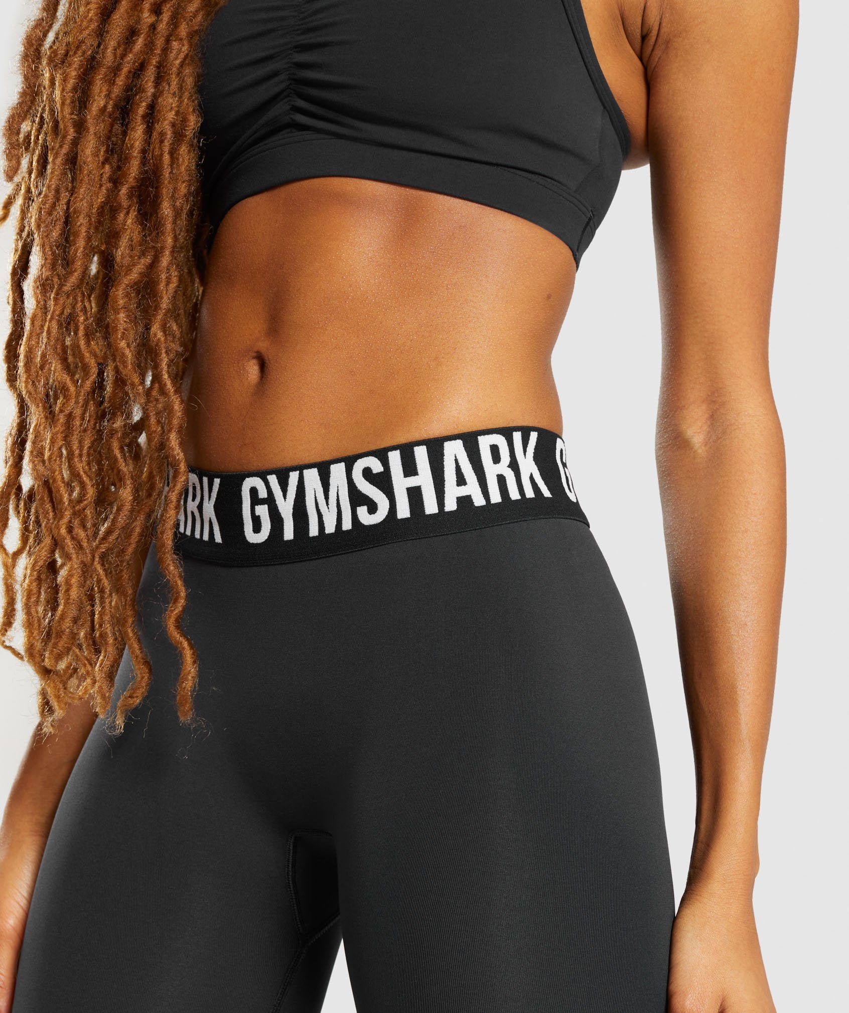 Gymshark Seamless Spellout Cropped Leggings Womens M Black