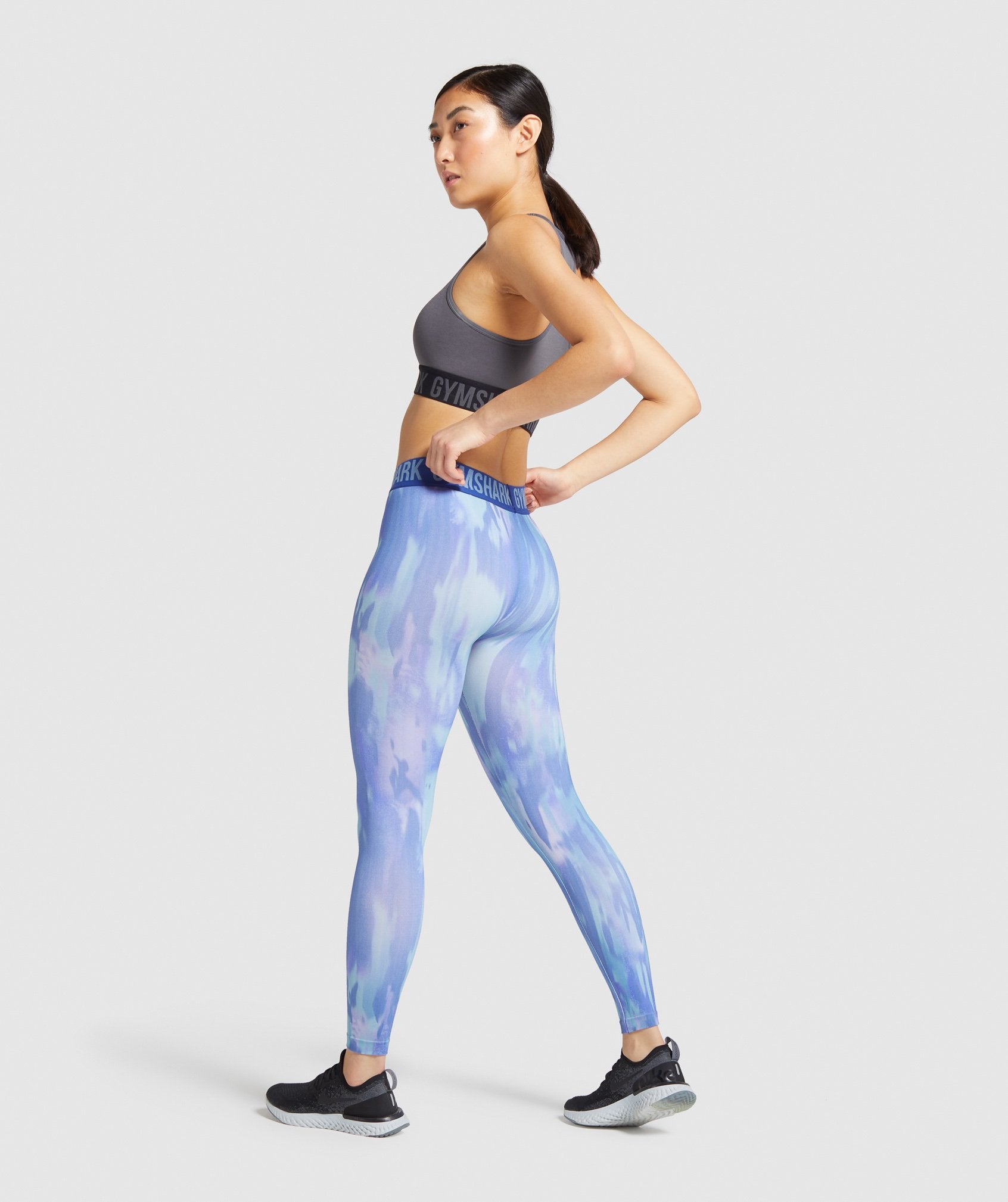 Fit Seamless Printed Leggings in Blue