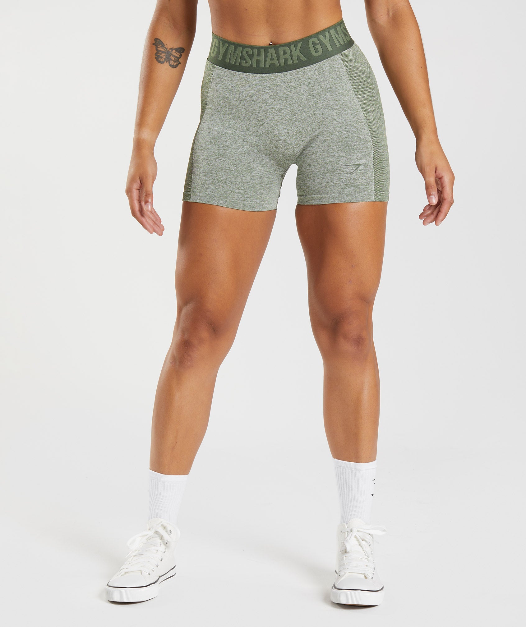 Flex Shorts in Marsh Green Marl/ Core Olive