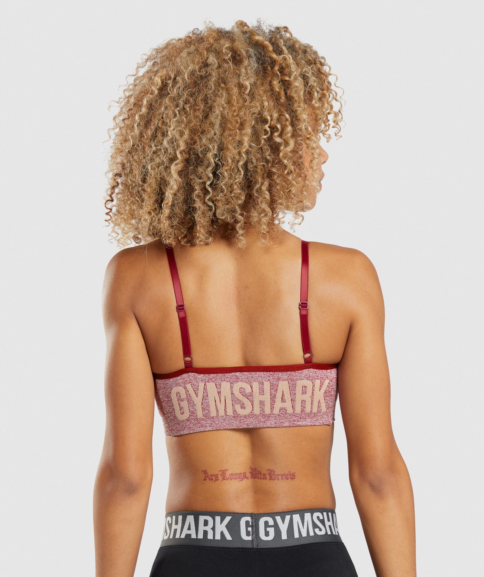 Flex Strappy Sports Bra in Burgundy Marl