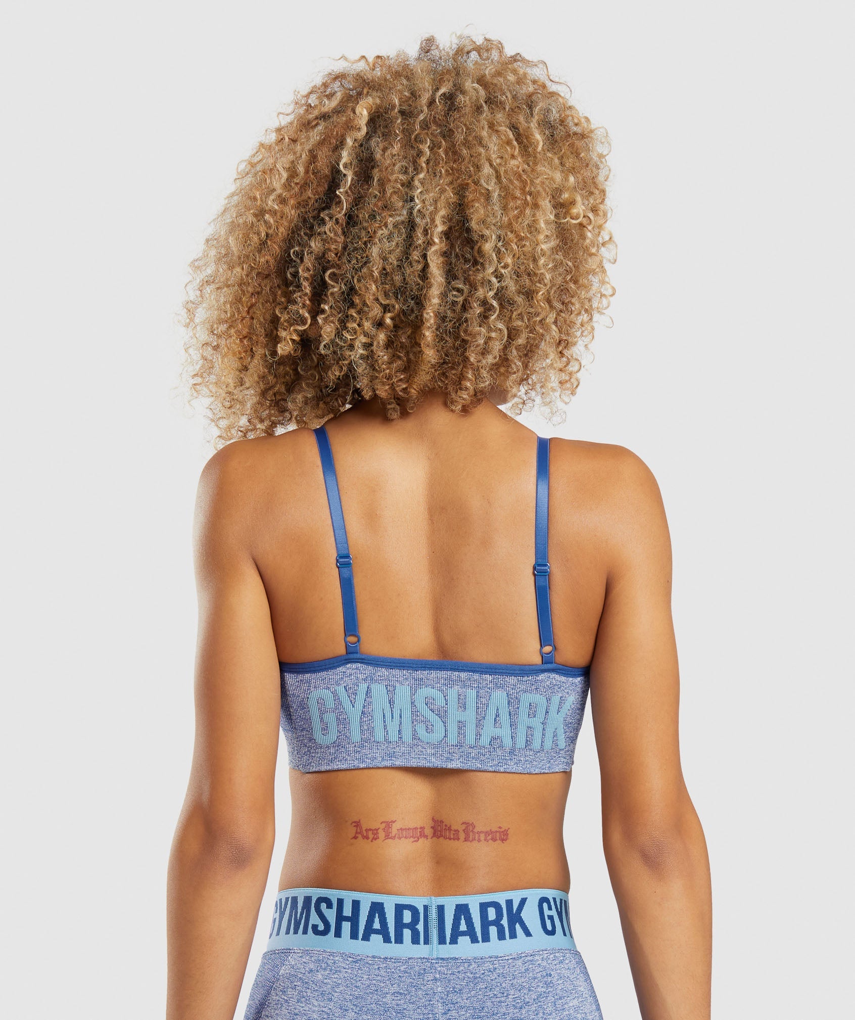 Flex Strappy Sports Bra in Earl Blue Marl - view 2