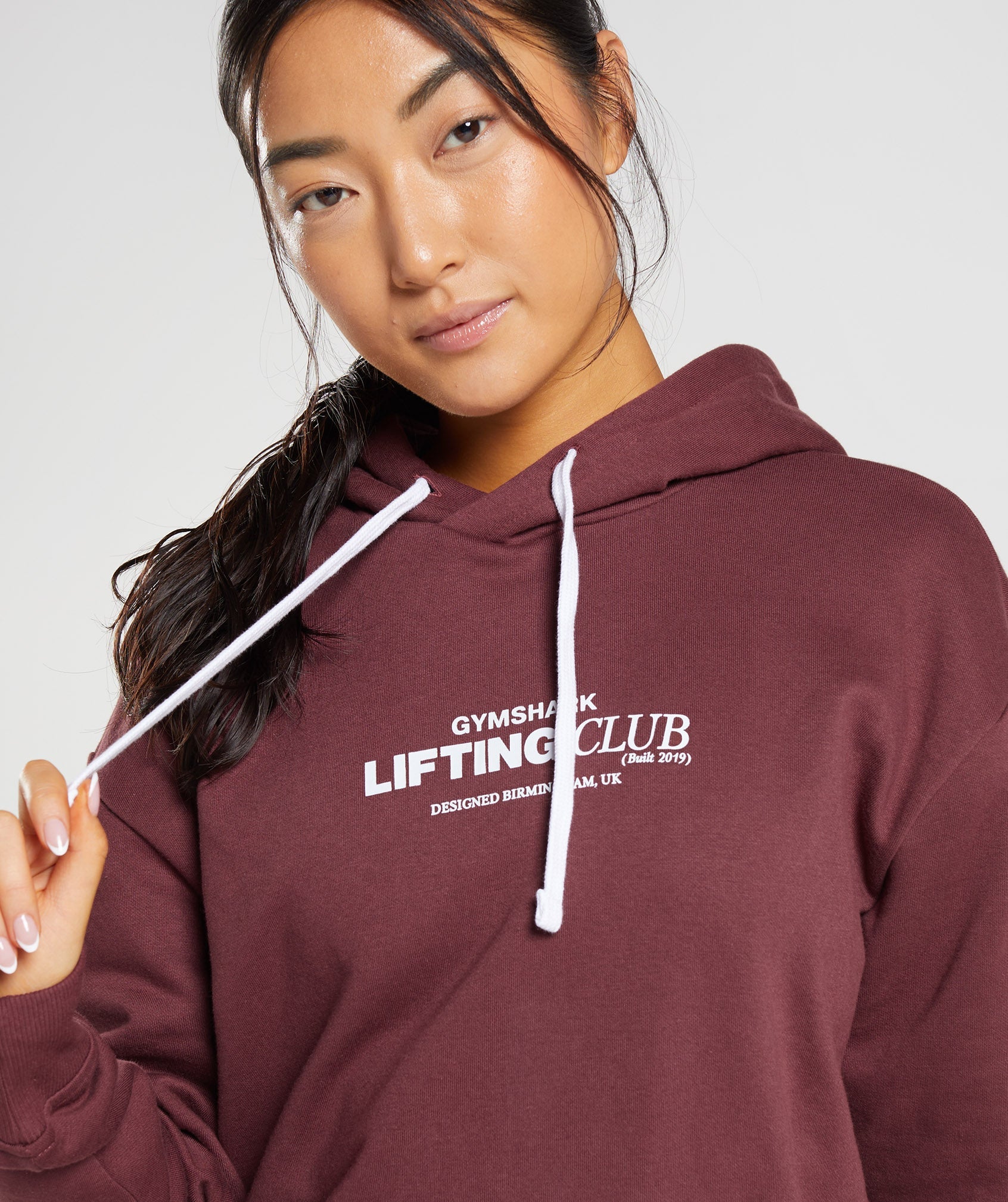 Social Club Oversized Hoodie in Cherry Brown