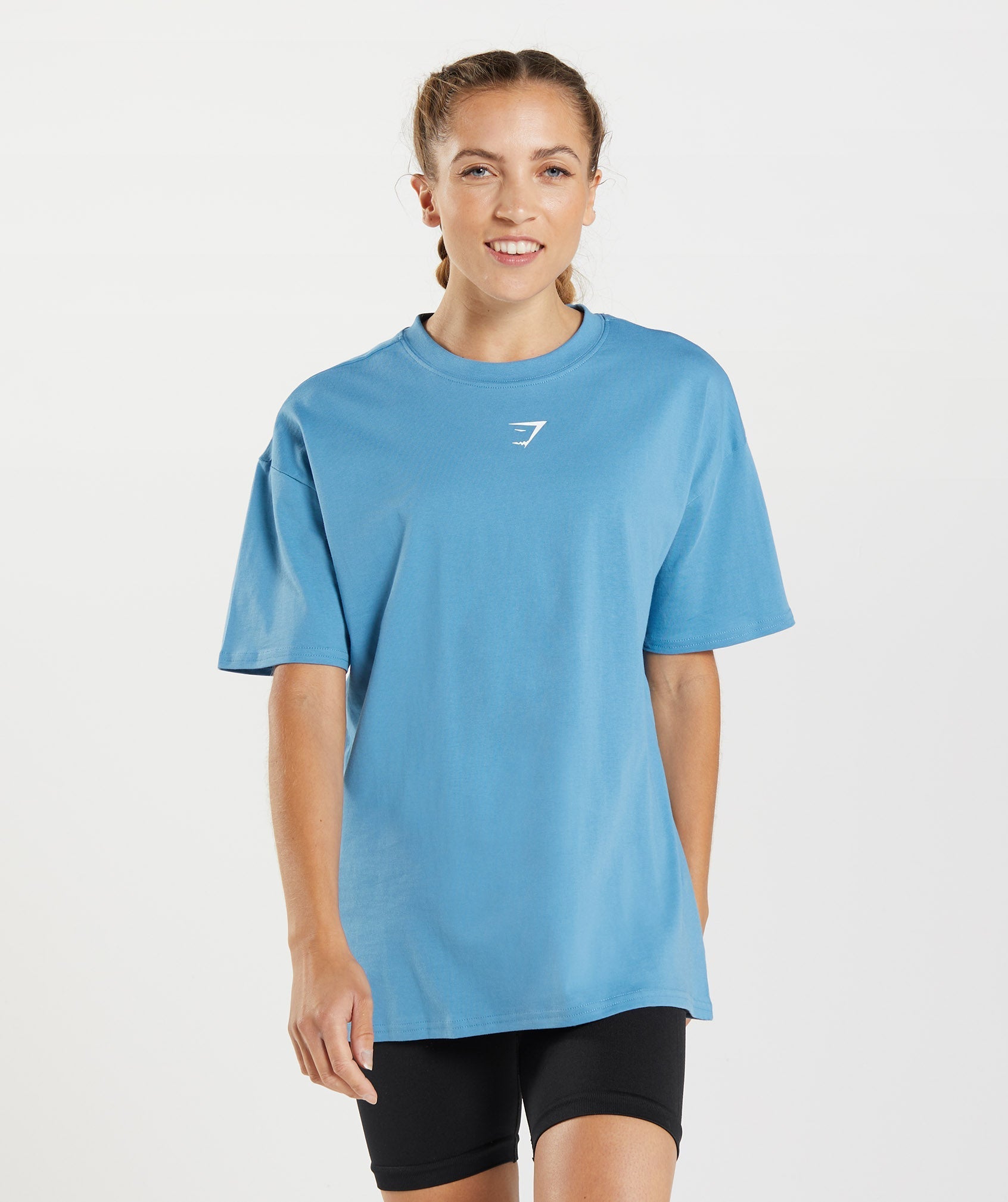 Fraction Oversized T-Shirt in Coastal Blue - view 2