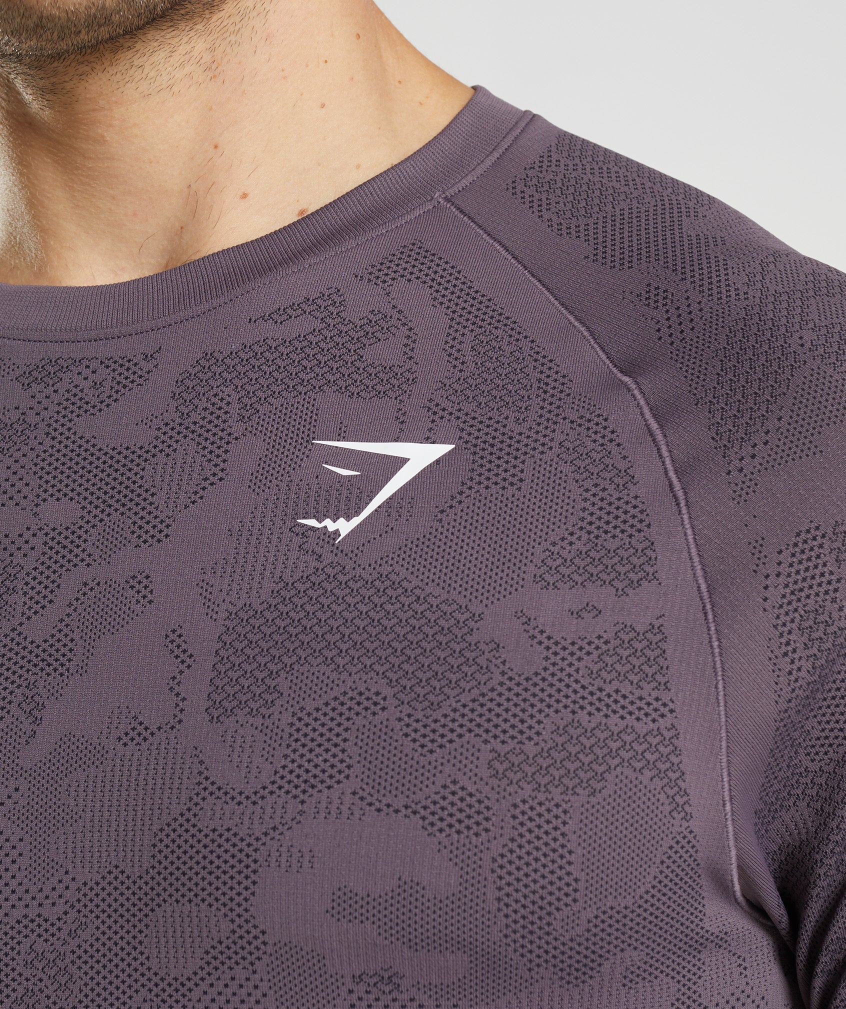 Gymshark Geo Seamless Long Sleeve T-Shirt - Musk Lilac/Black