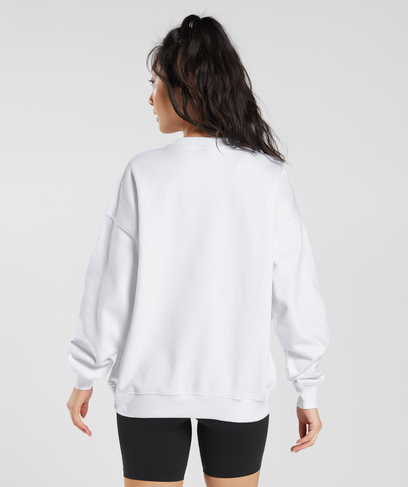 Gymshark Lifting Essentials Graphic Oversized Sweatshirt - White