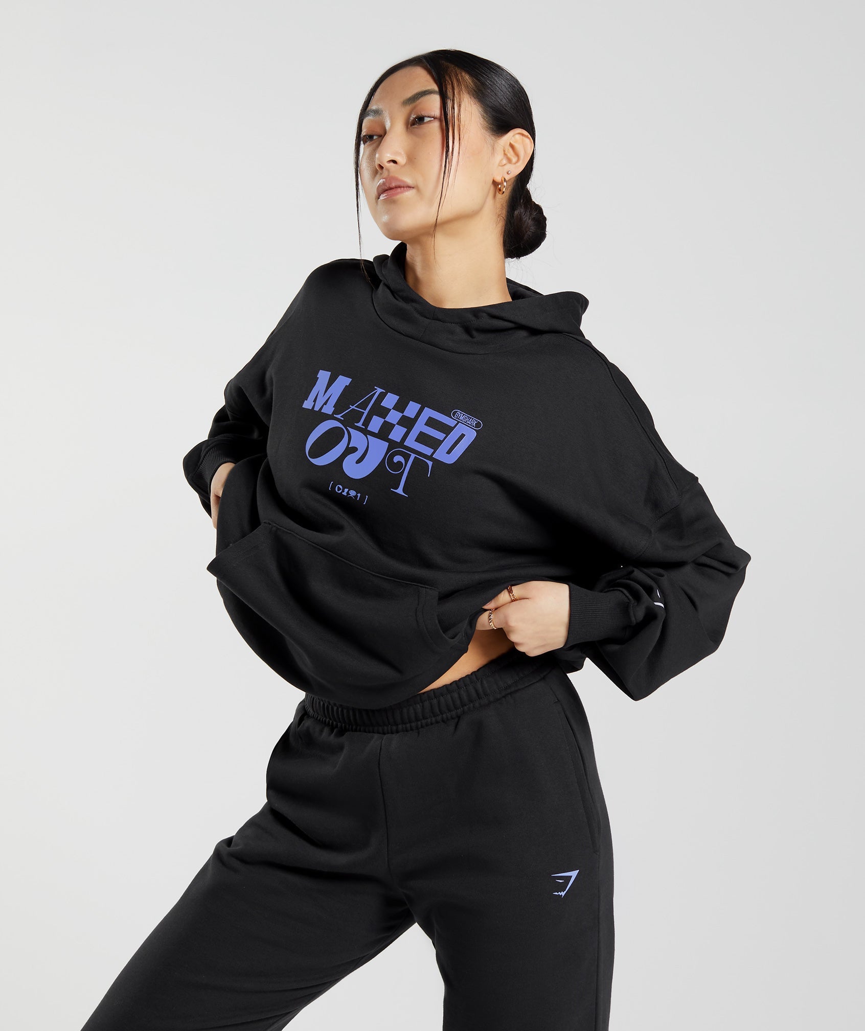 GymShark 】OUTLINE HOODIE パーカー ネイビー