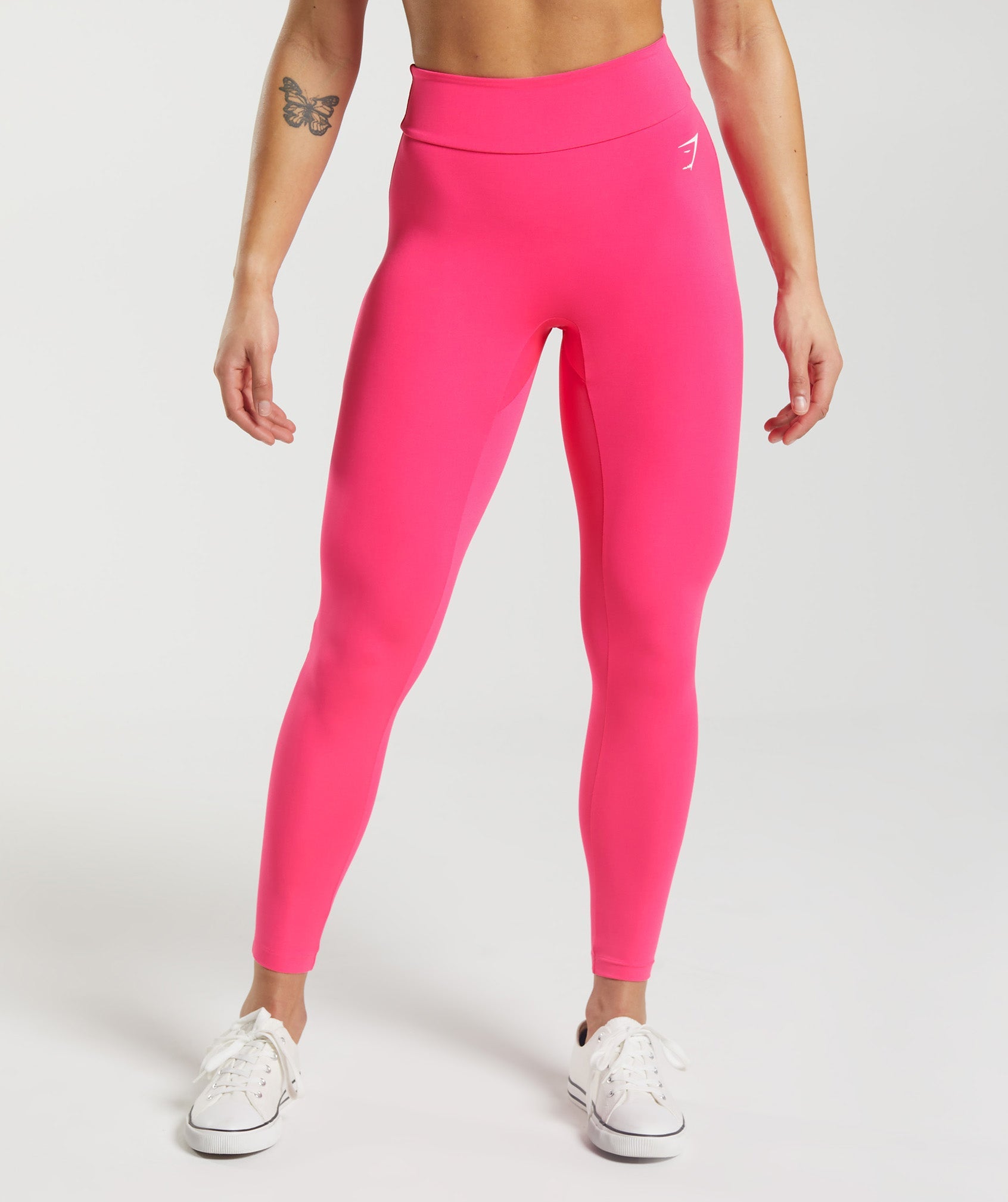 Women's training leggings Gymshark Flawless Shine Seamless pink/white 