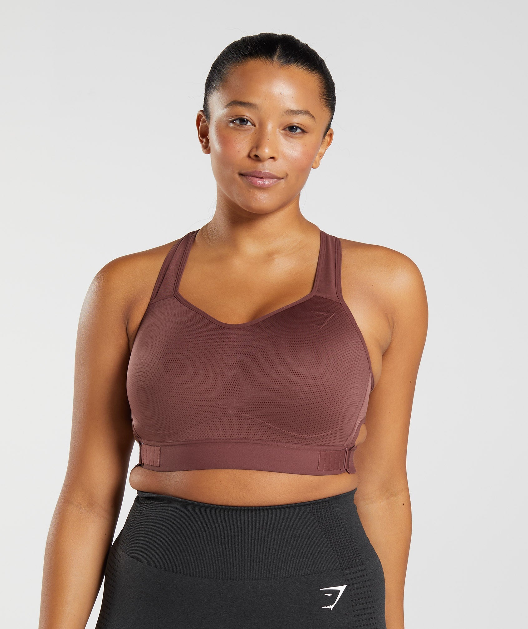 TGC Boutique Copper Brown Compression Longline Sports Bra  Plus size  sports bras, High support sports bra, Sports bra