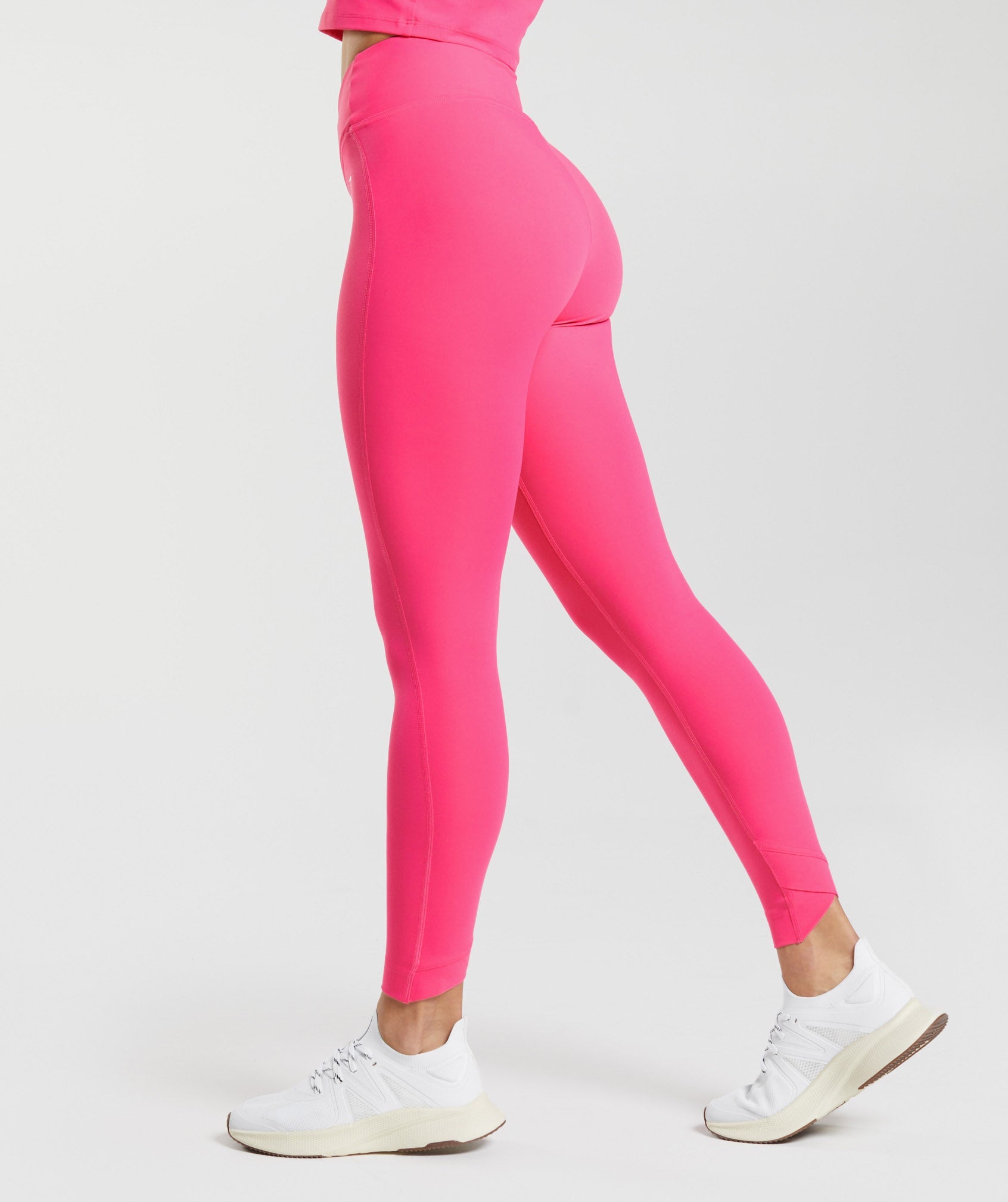 GCDS mini, fuchsia-logo leggings black