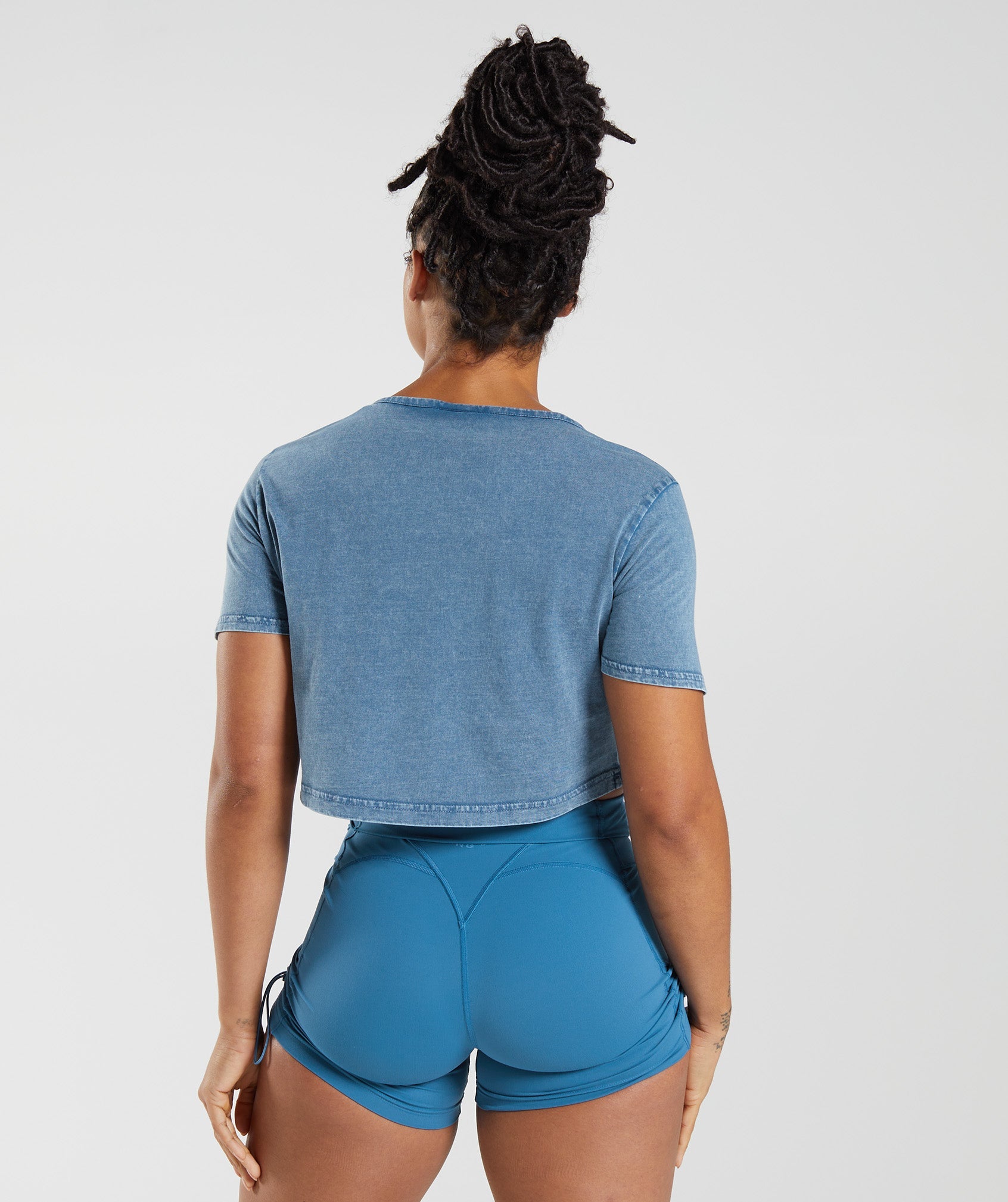 Gymshark Legacy Washed Crop Top - Lakeside Blue