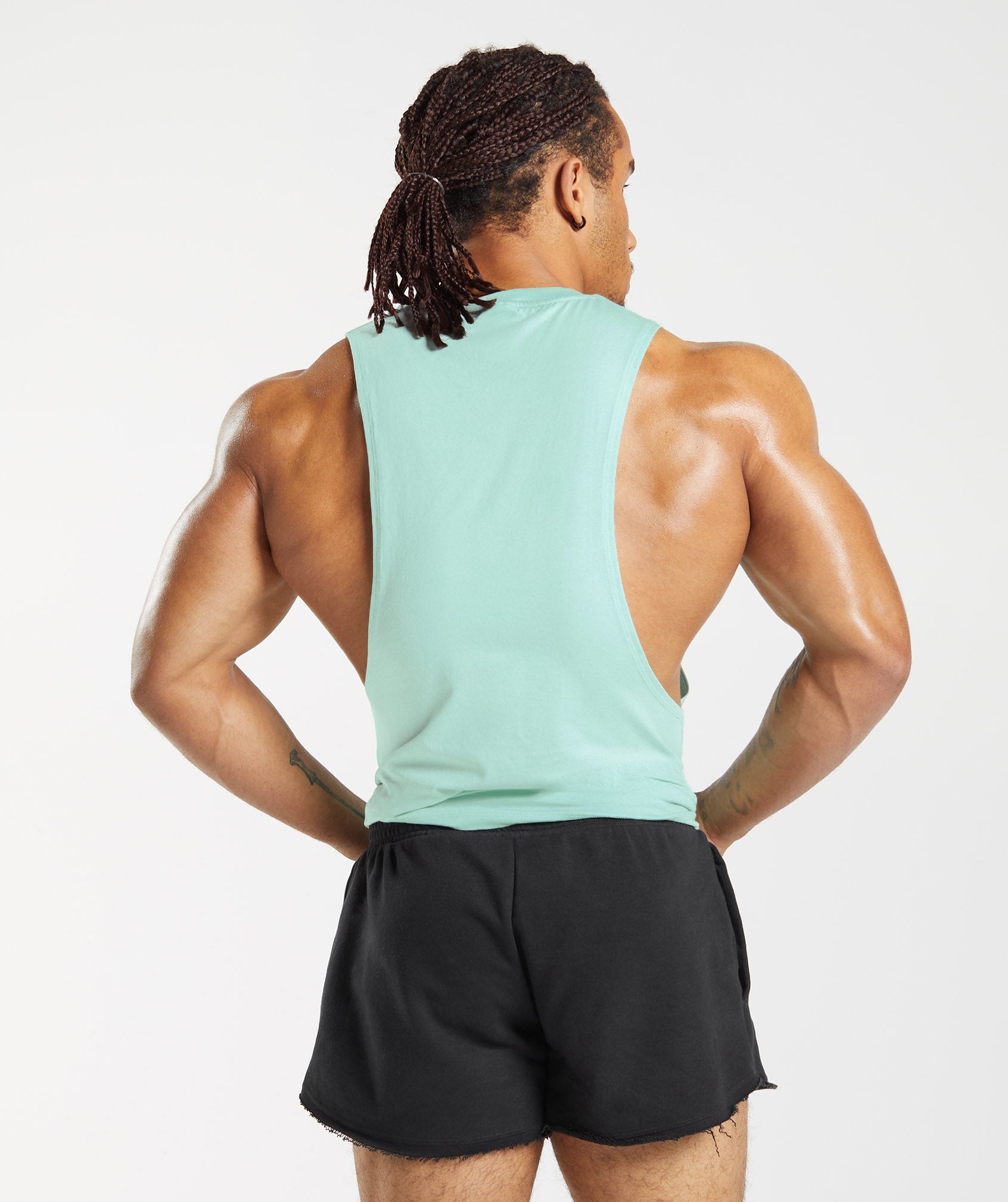 Gymshark Critical Drop Arm Mens Training Vest - Green – Start Fitness