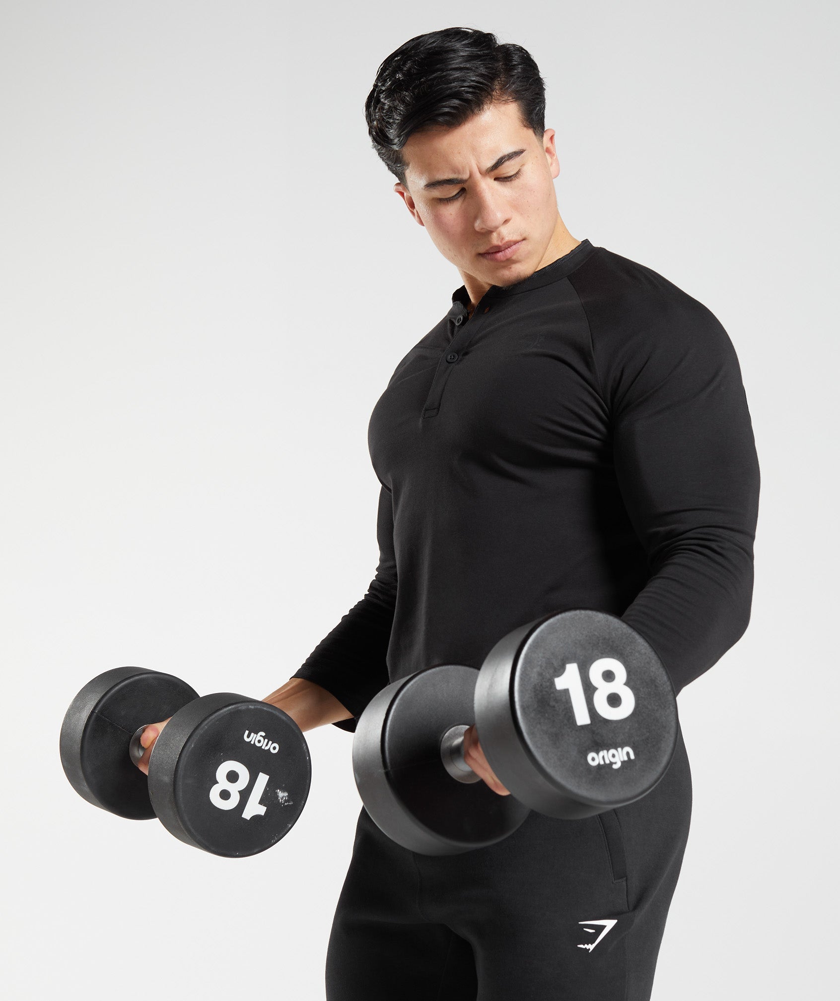 Gymshark Legacy Henley Top - Black