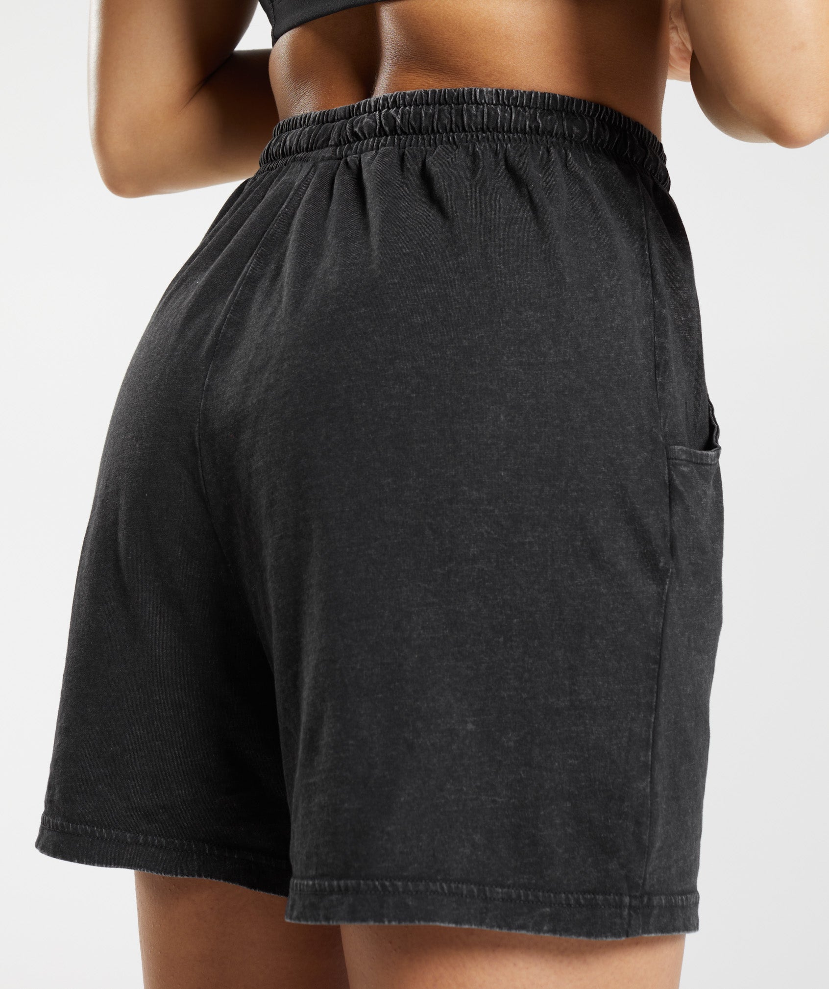 GYMSHARK Legacy Fitness XS Women Shorts Black Stretch Logo Sports