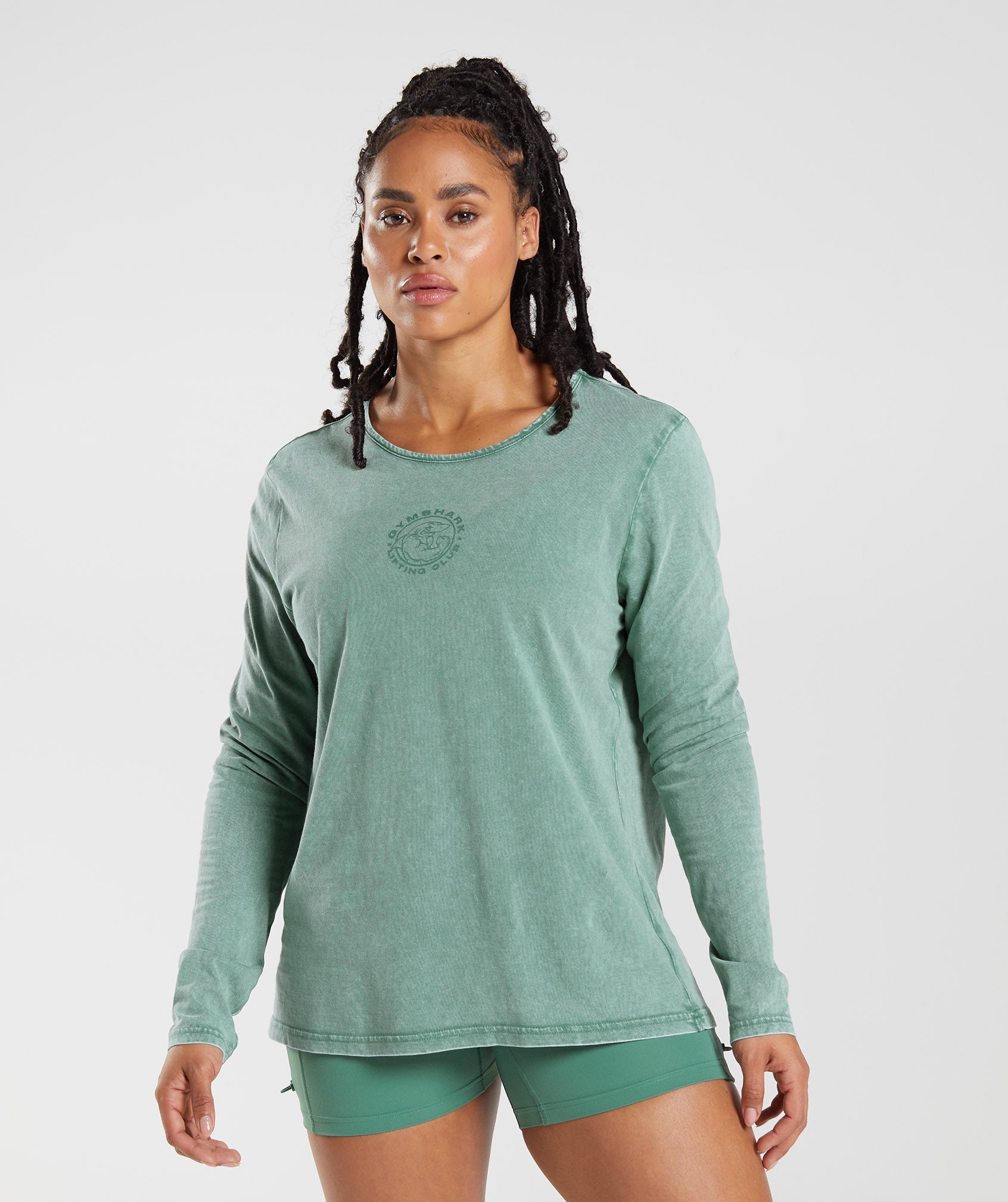 Legacy Washed Long Sleeve Top in Hoya Green - view 1