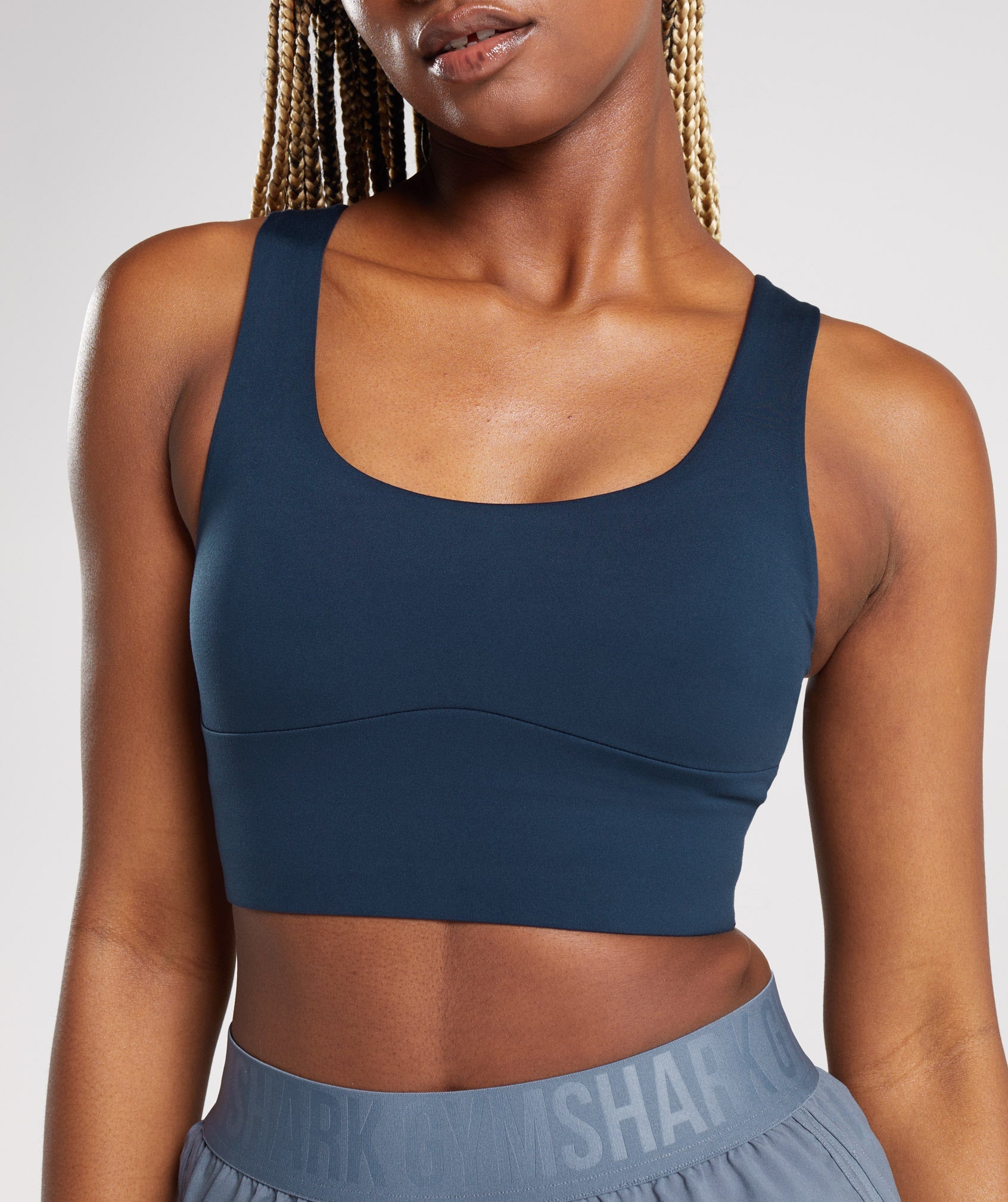 Longline Sports Bra in Navy