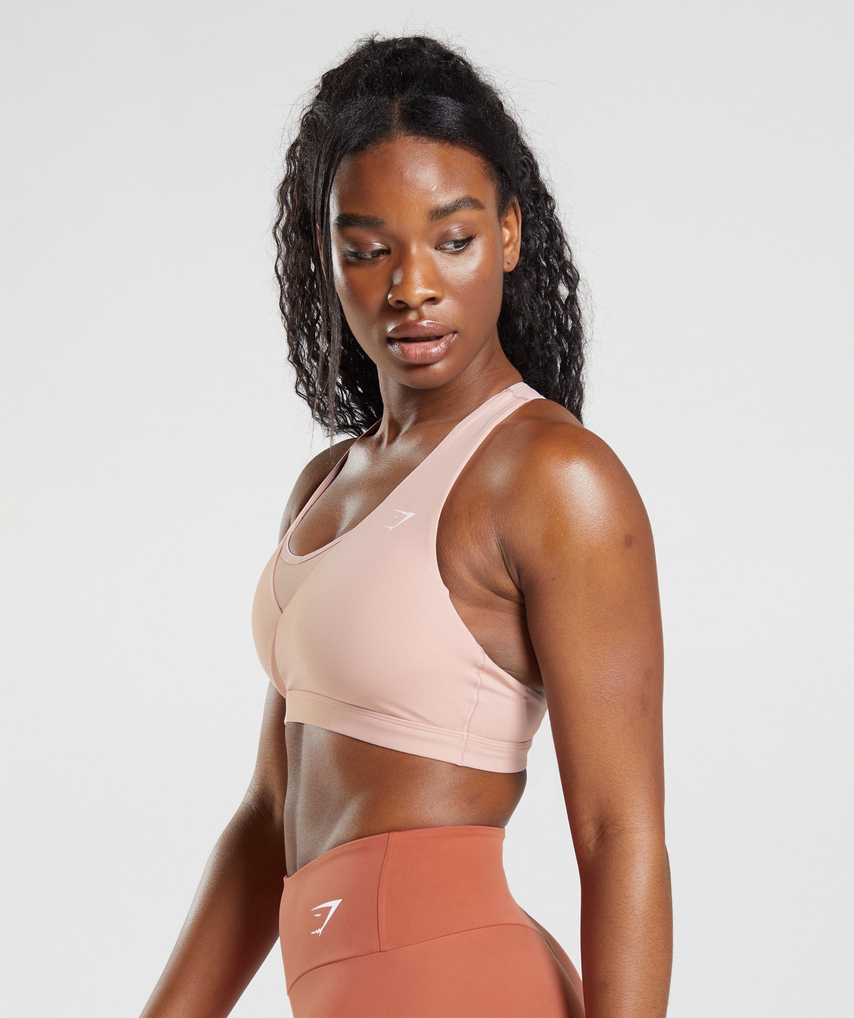 Crossover Sports Bra in Scandi Pink