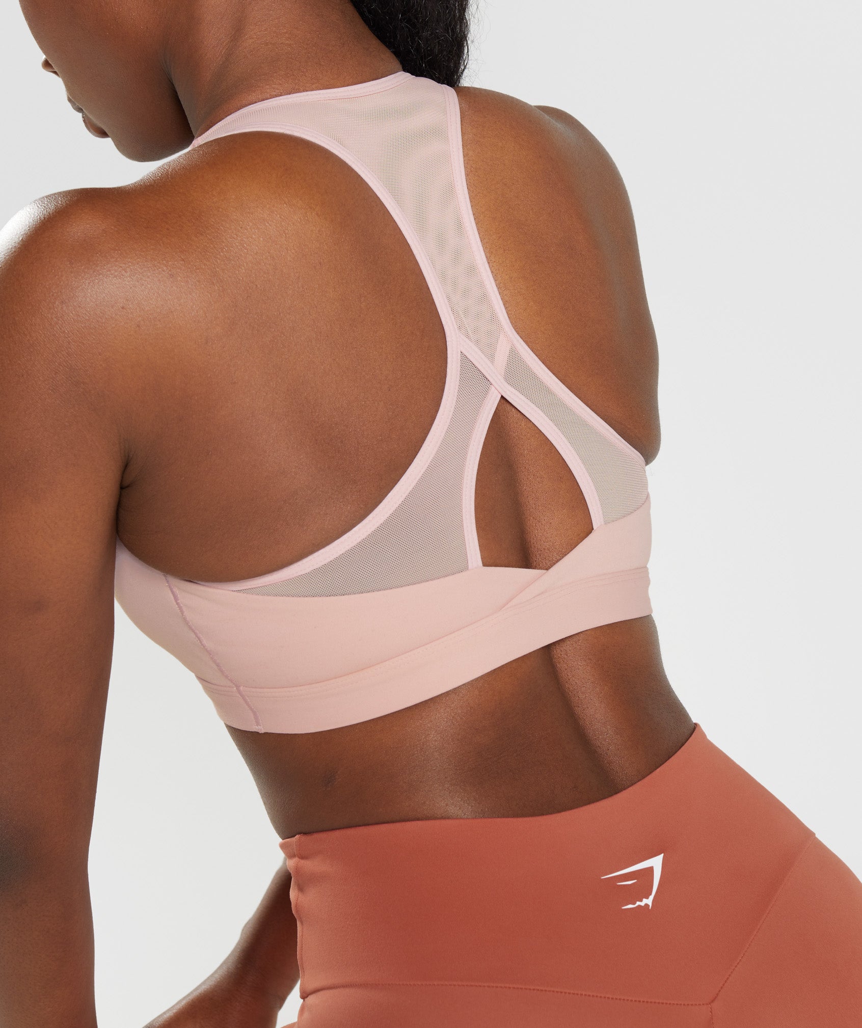 Crossover Sports Bra in Scandi Pink