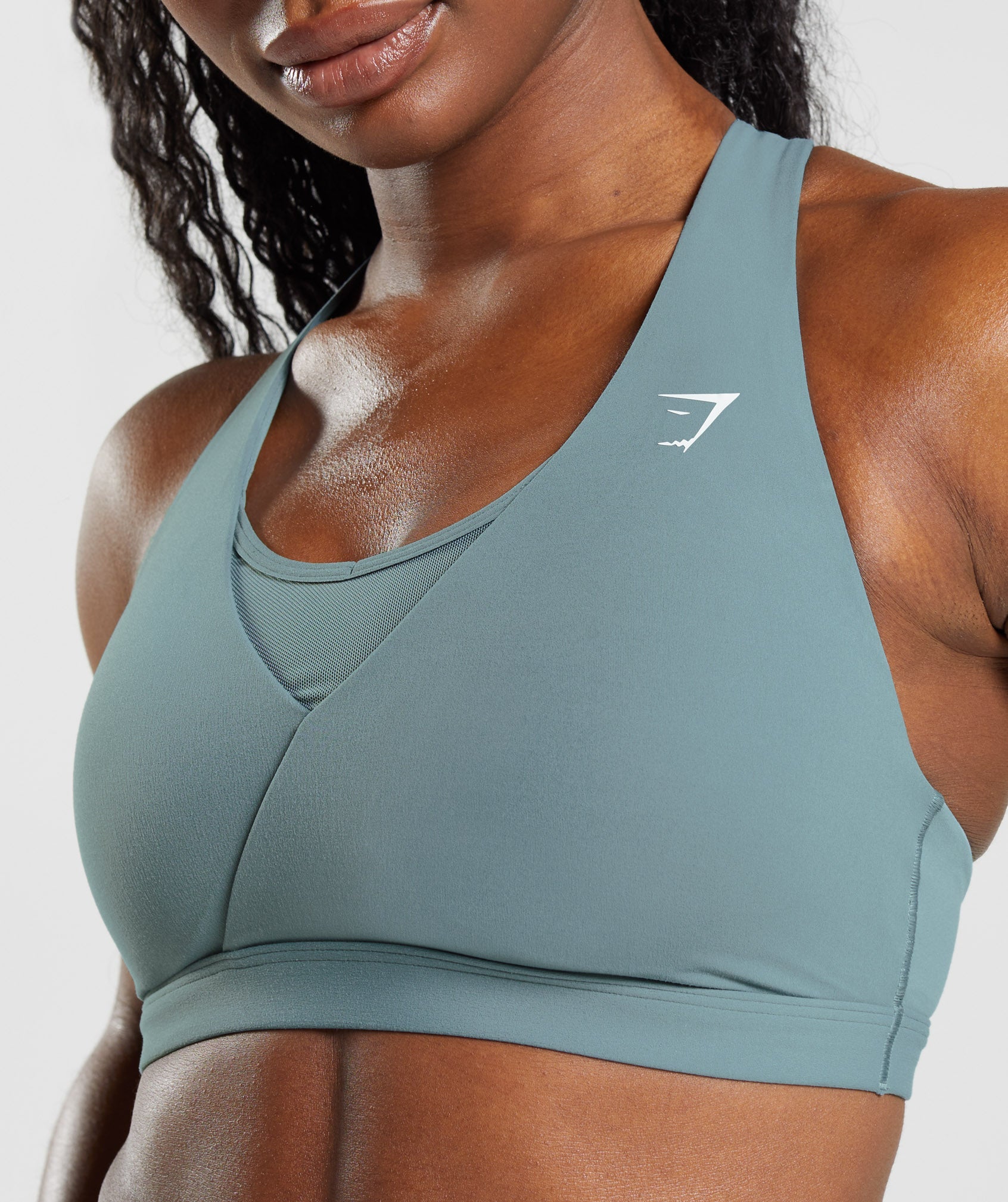 Gymshark Longline Crossback Sports Bra - Slate Teal