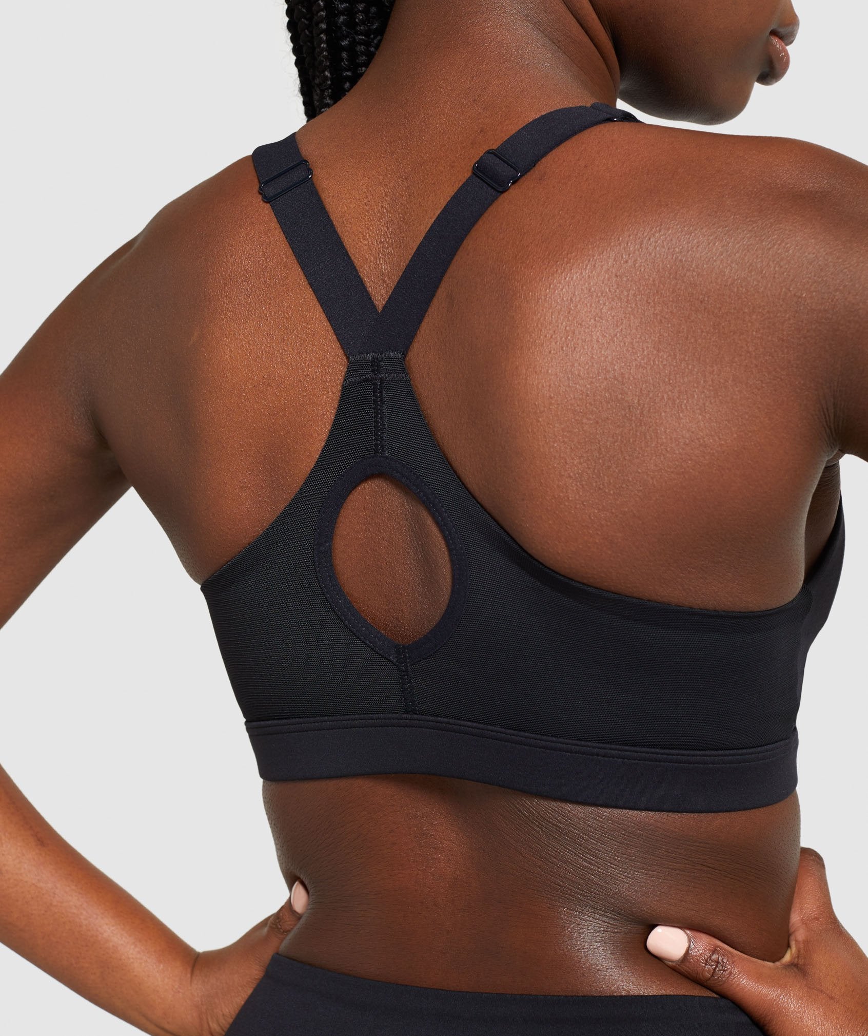 Gymshark Mesh Neckline Training Sports Bra - Black