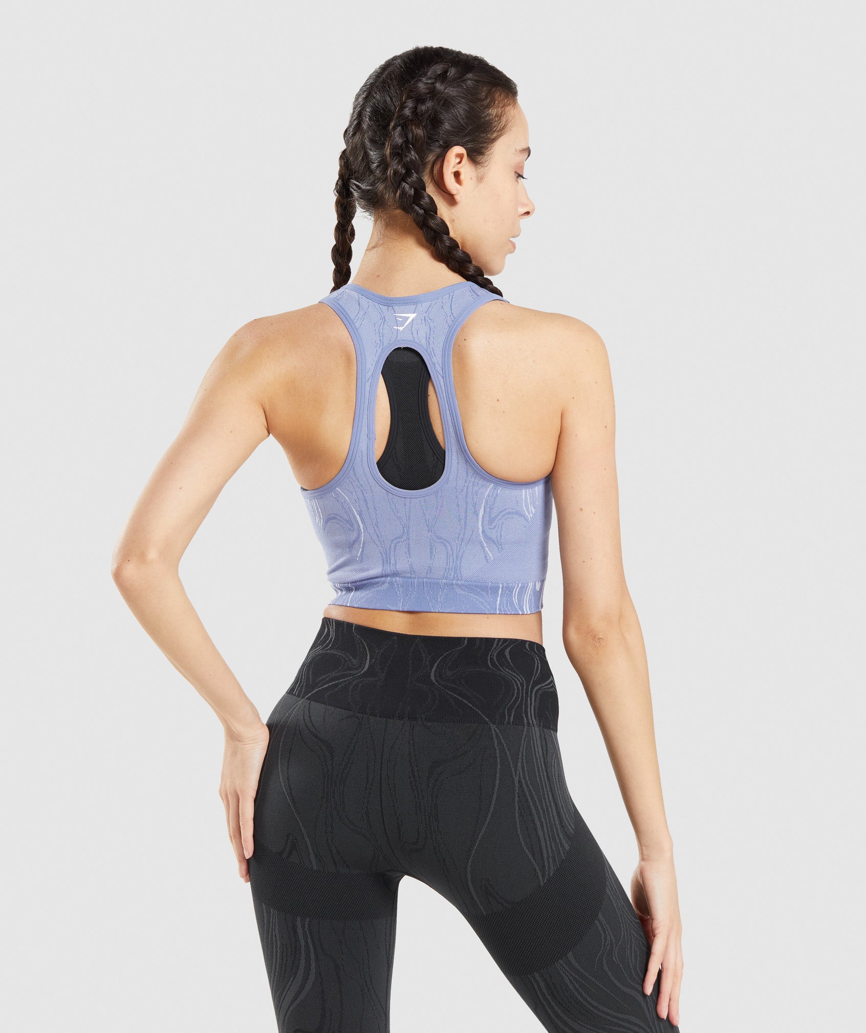 Mercury Seamless Crop Tank in Blue