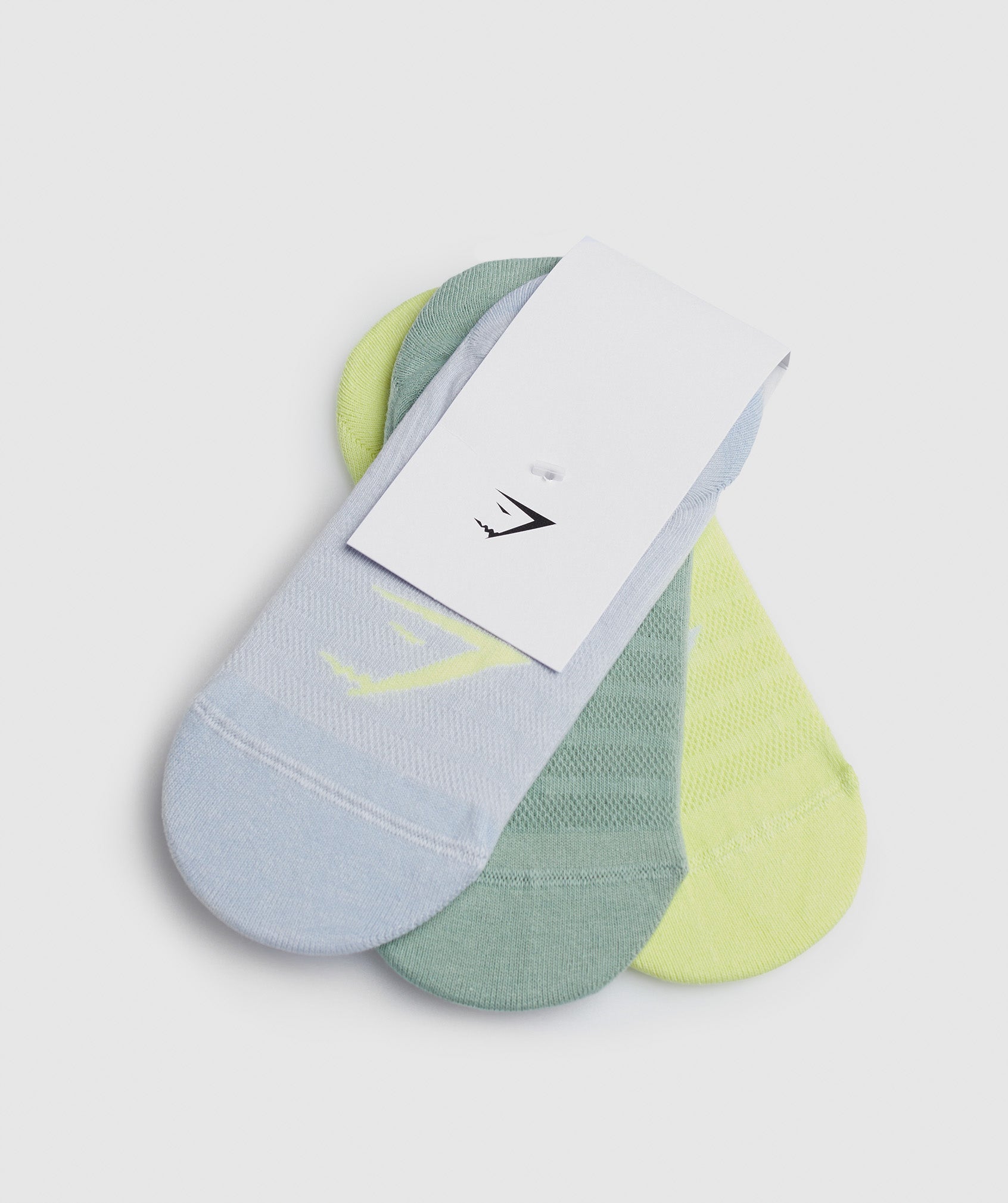 No Show Socks 3pk in Grey/Green/Green