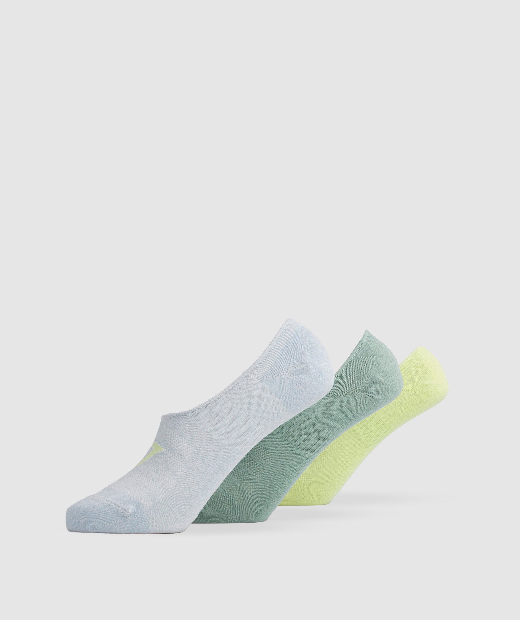 No Show Socks 3pk in Grey/Green/Green