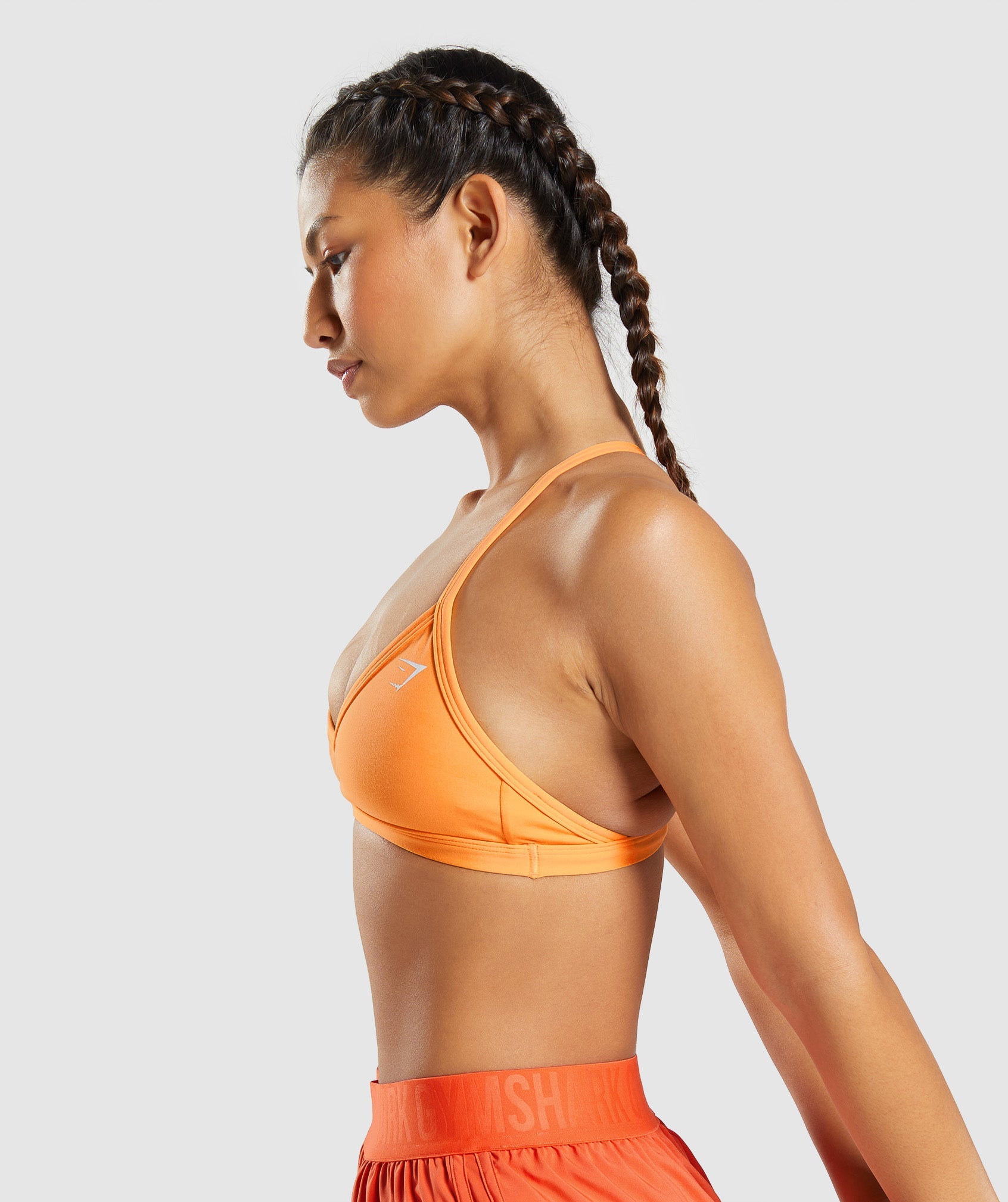 Urban Threads seamless sports bra in bright orange
