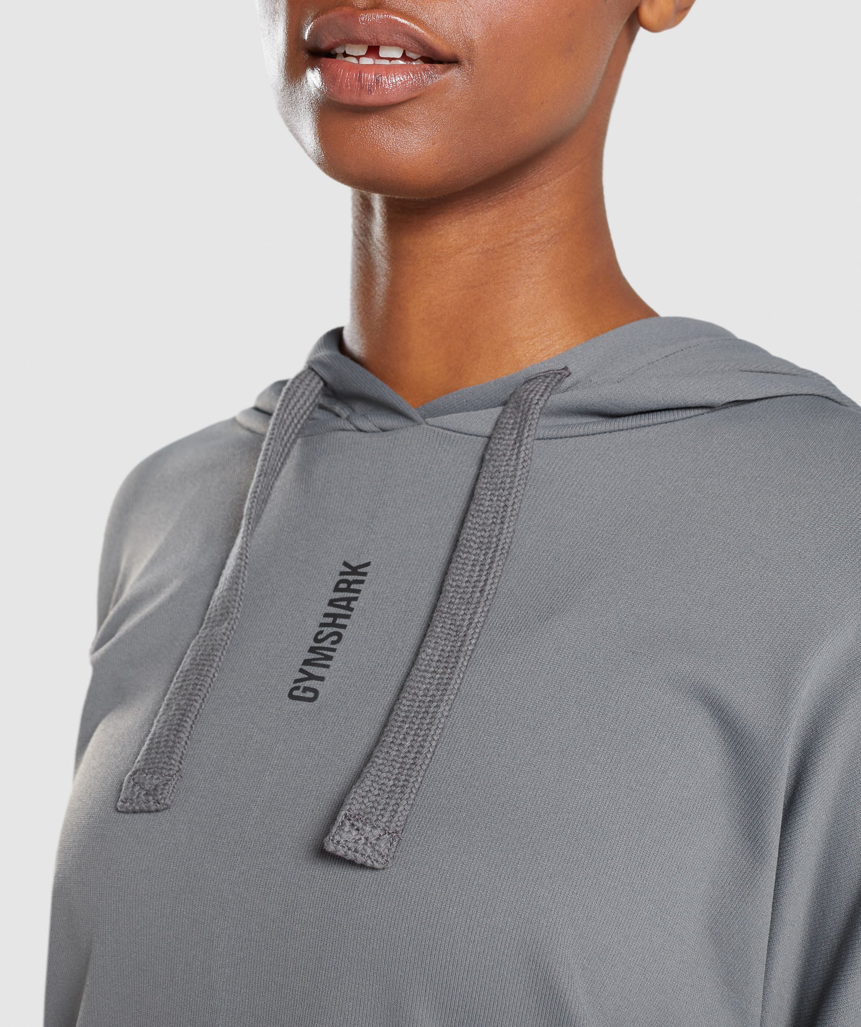 Gymshark Women's Pause Knitwear Relaxed Fit Hoodie CL5 Black/Onyx Gray  Medium