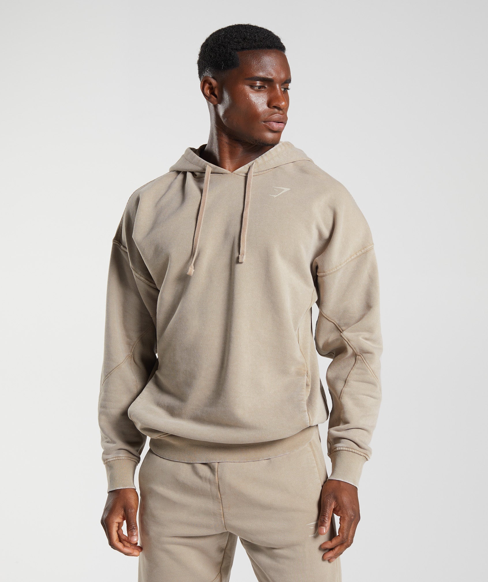 Gymshark Power Washed Hoodie - Cement Brown