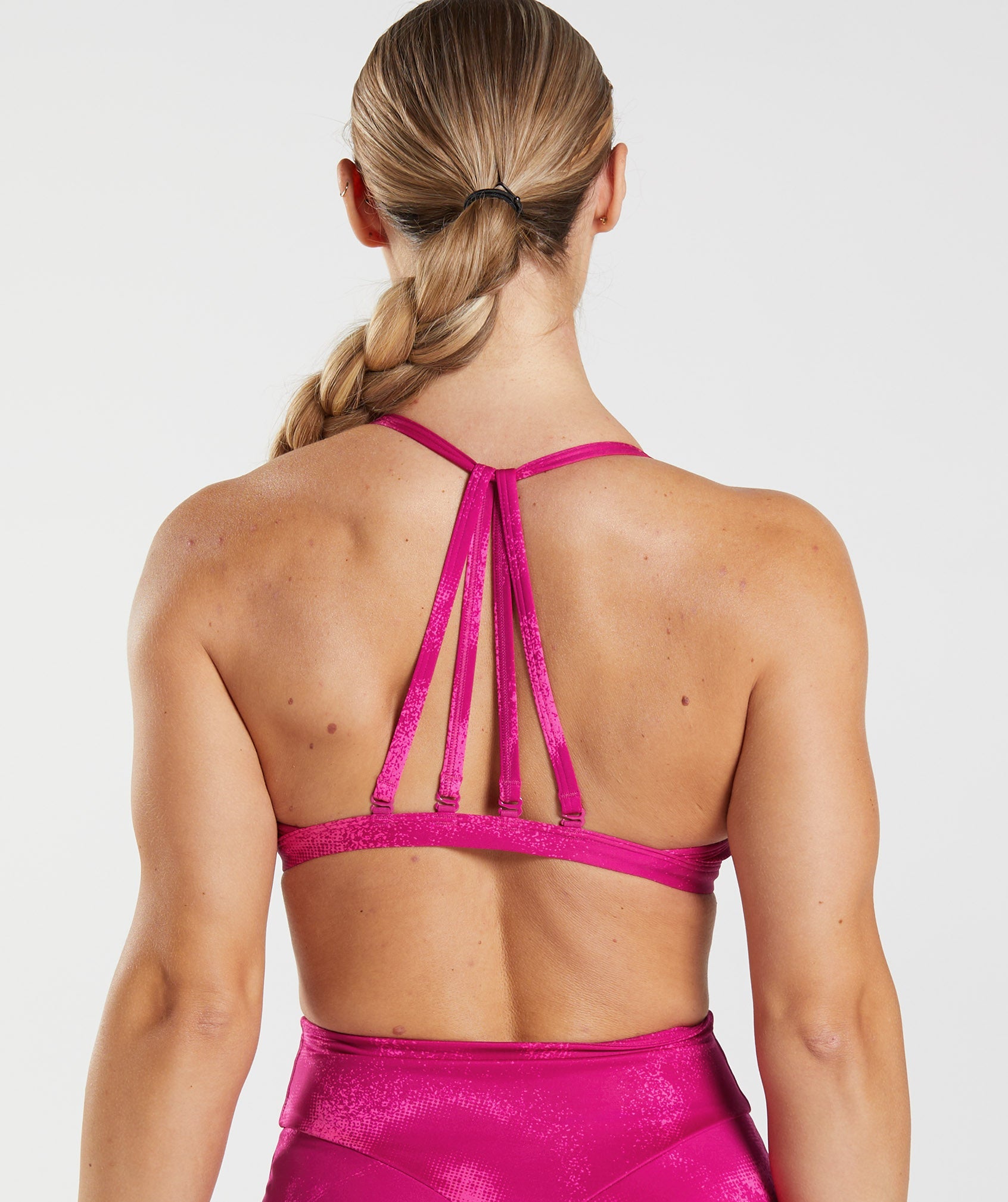PSD Women's Sports Bra Neon Pink Rose Size SMALL (Bra Size 32AA to 34B)