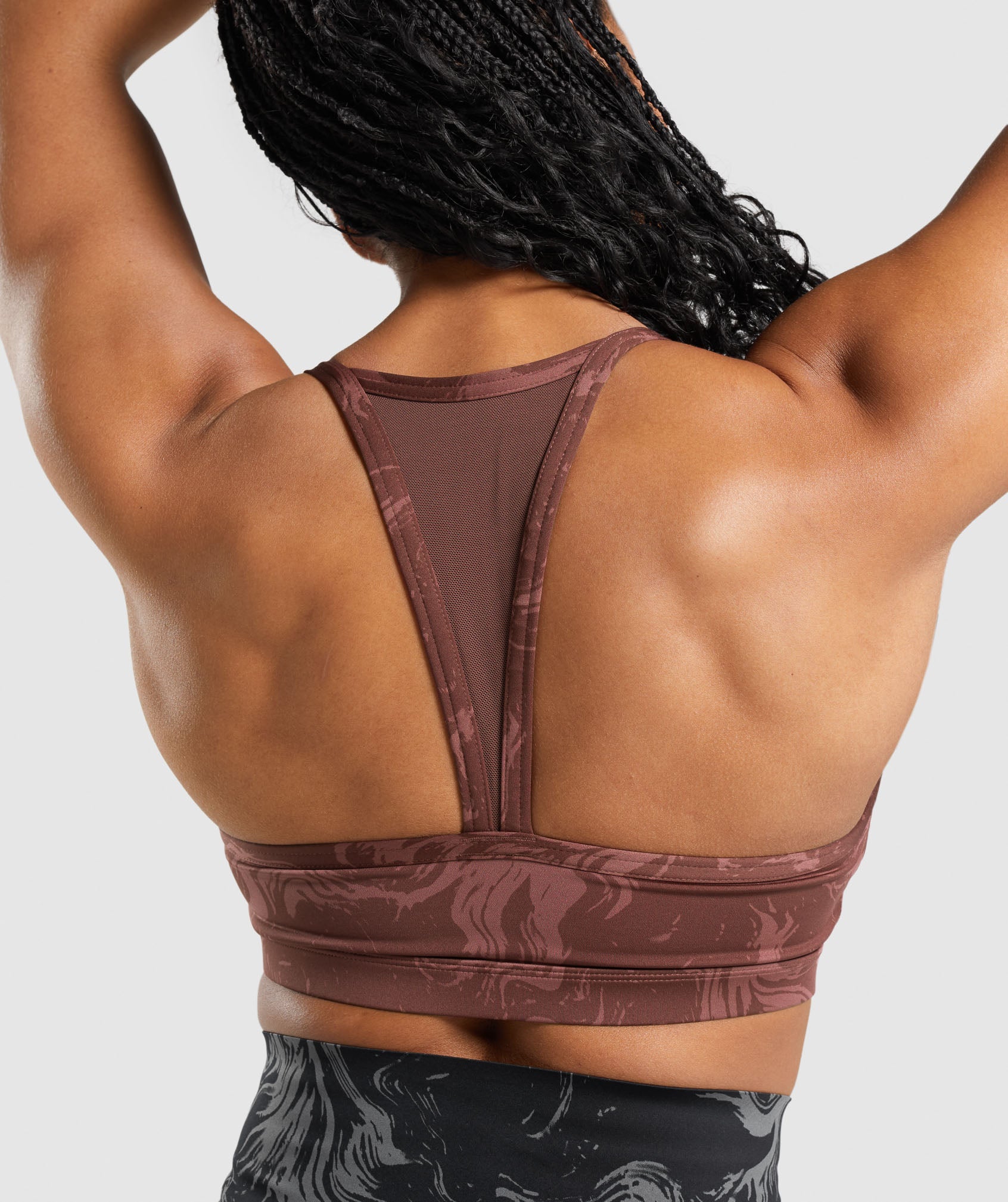 Gymshark Essential Racer Back Sports Bra - Cherry Brown