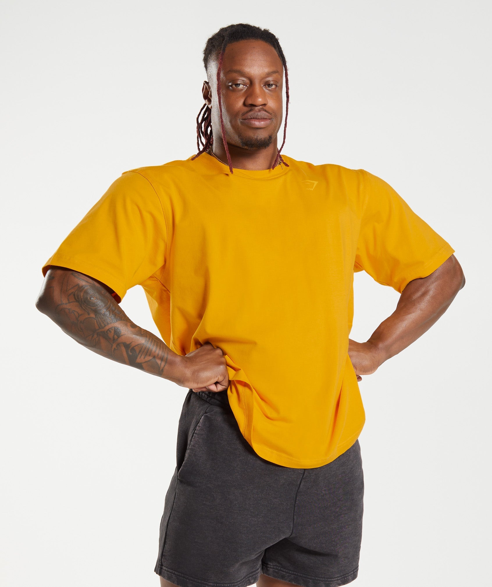 Gymshark Geo Seamless T-Shirt - Sunny Yellow/White