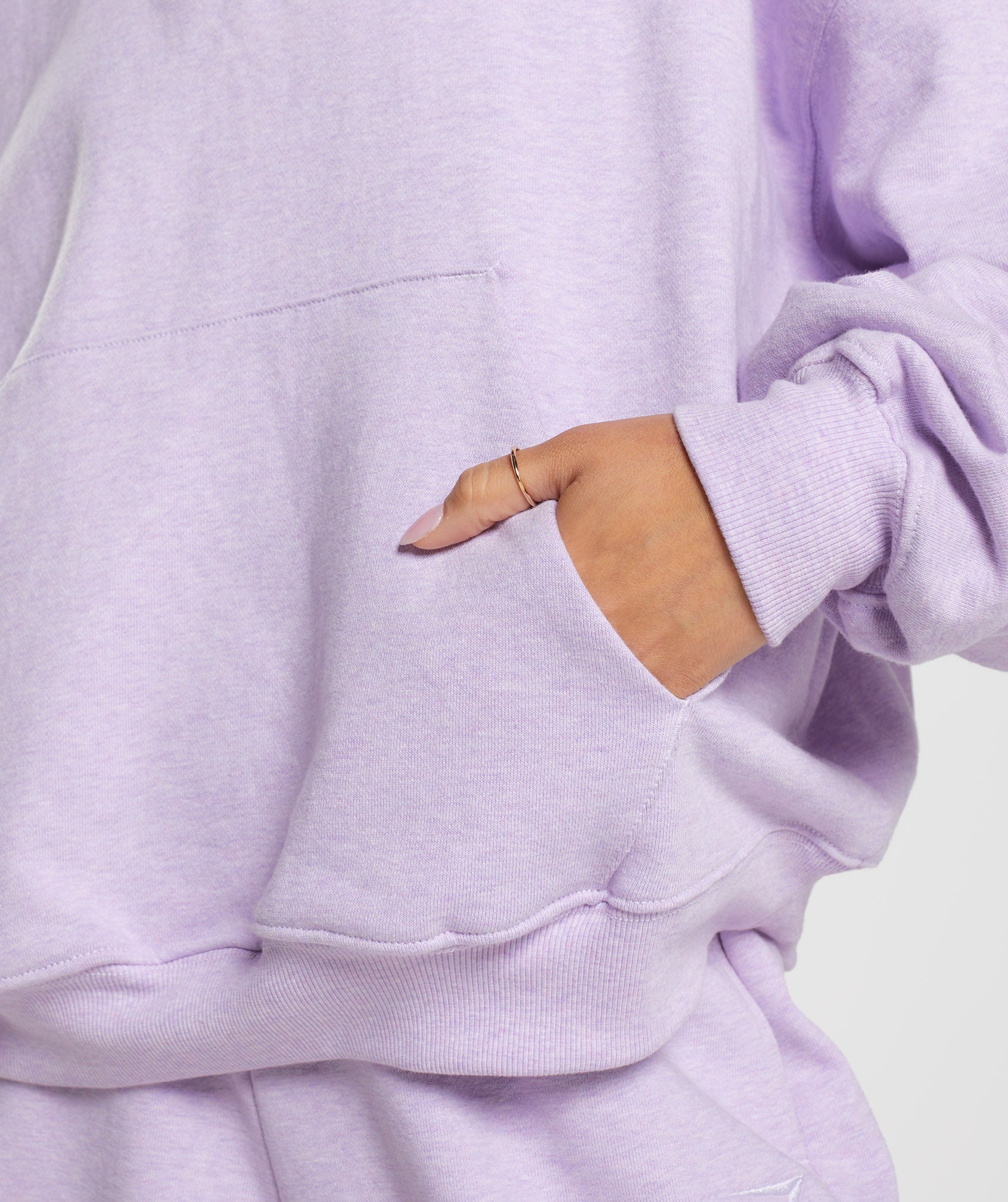 Rest Day Sweats 1/2 Zip Pullover in Aura Lilac Marl - view 7