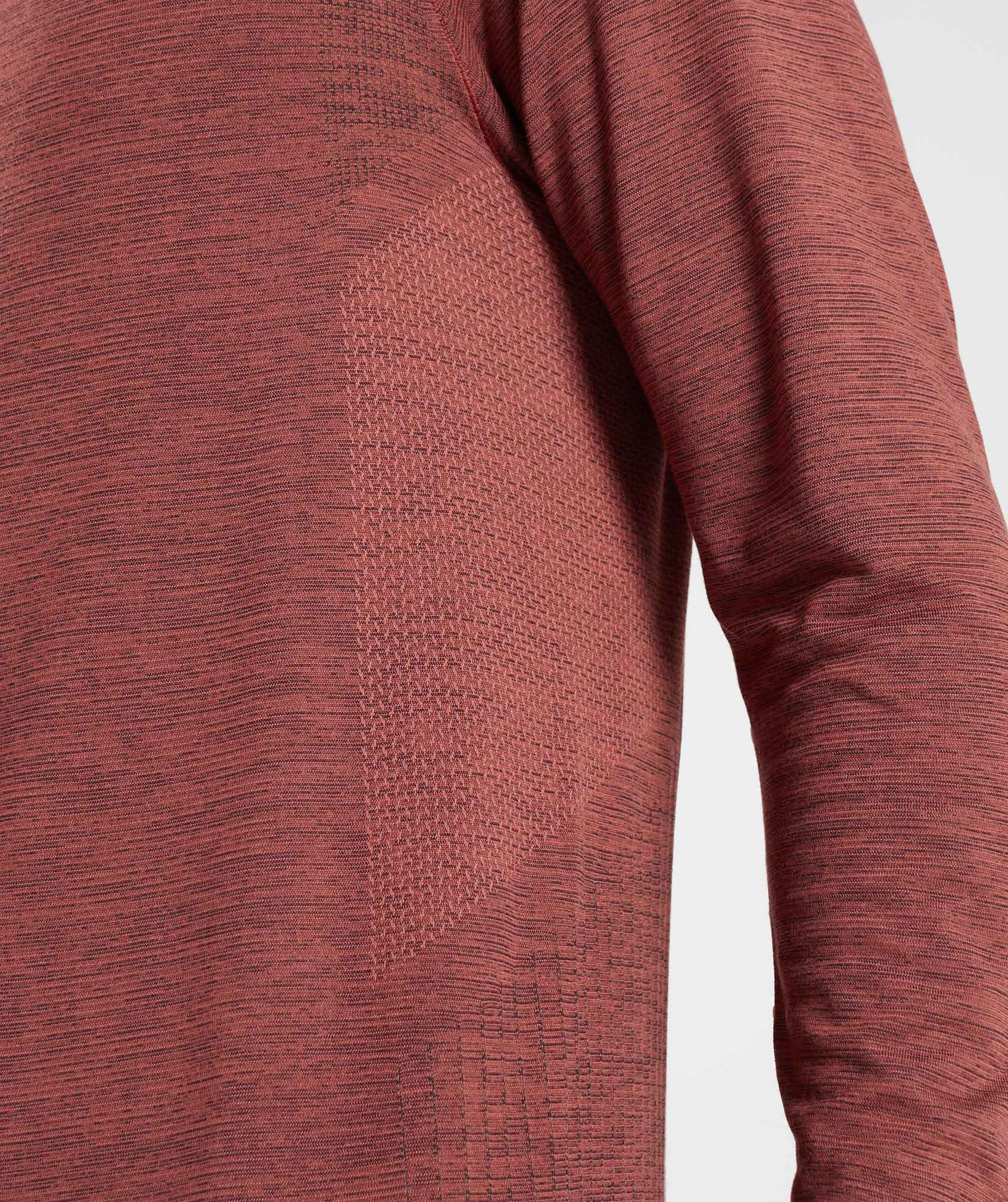 Retake Seamless Long Sleeve T-Shirt in Rose Brown/Black Marl - view 5