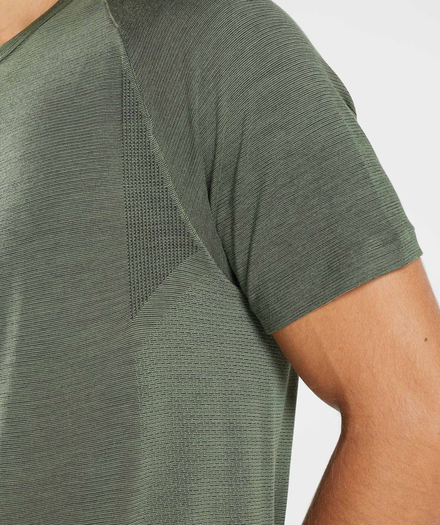 Gymshark Geo Seamless T-Shirt - Core Olive/Black