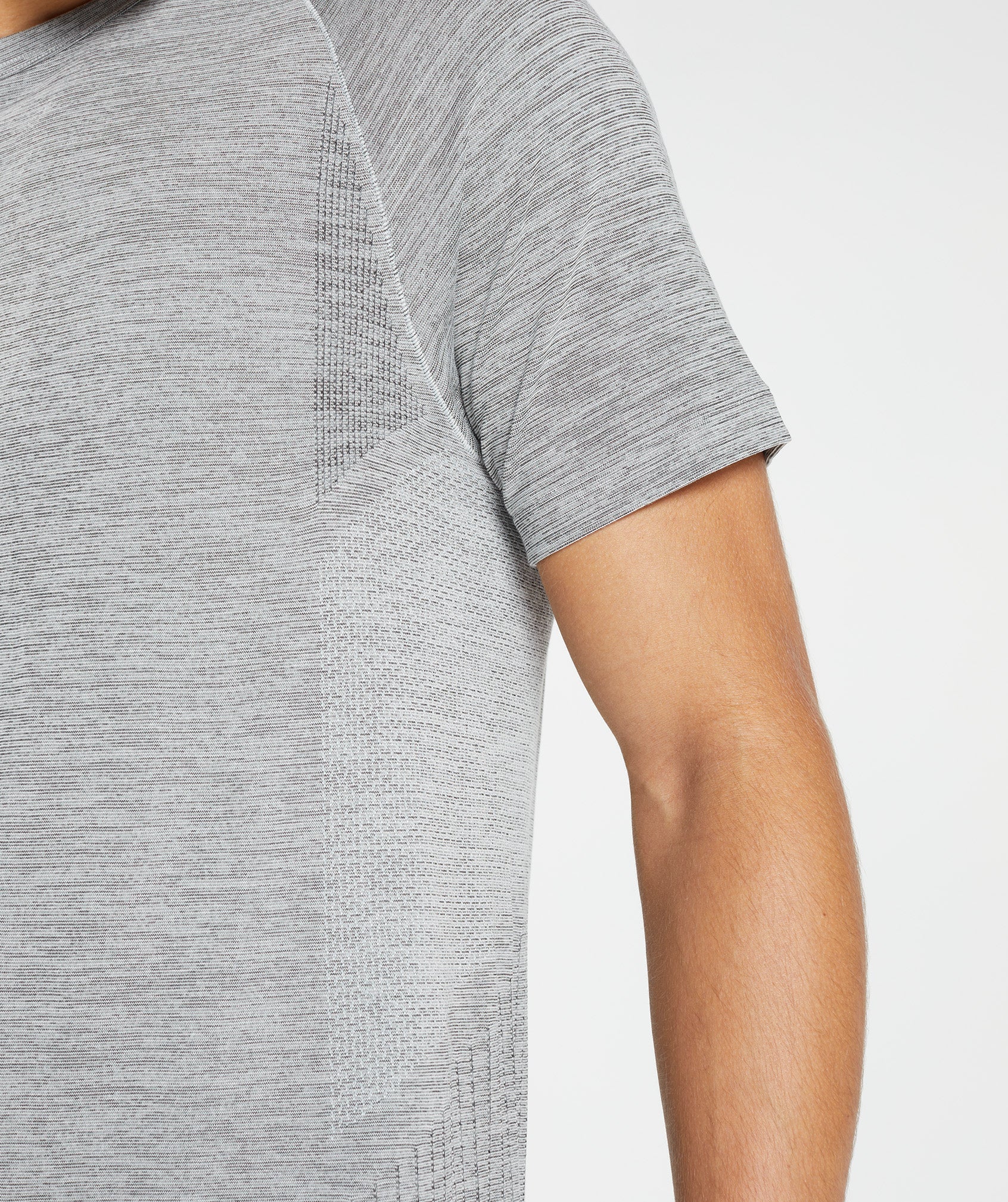 Retake Seamless T-Shirt in Light Grey/Black Marl