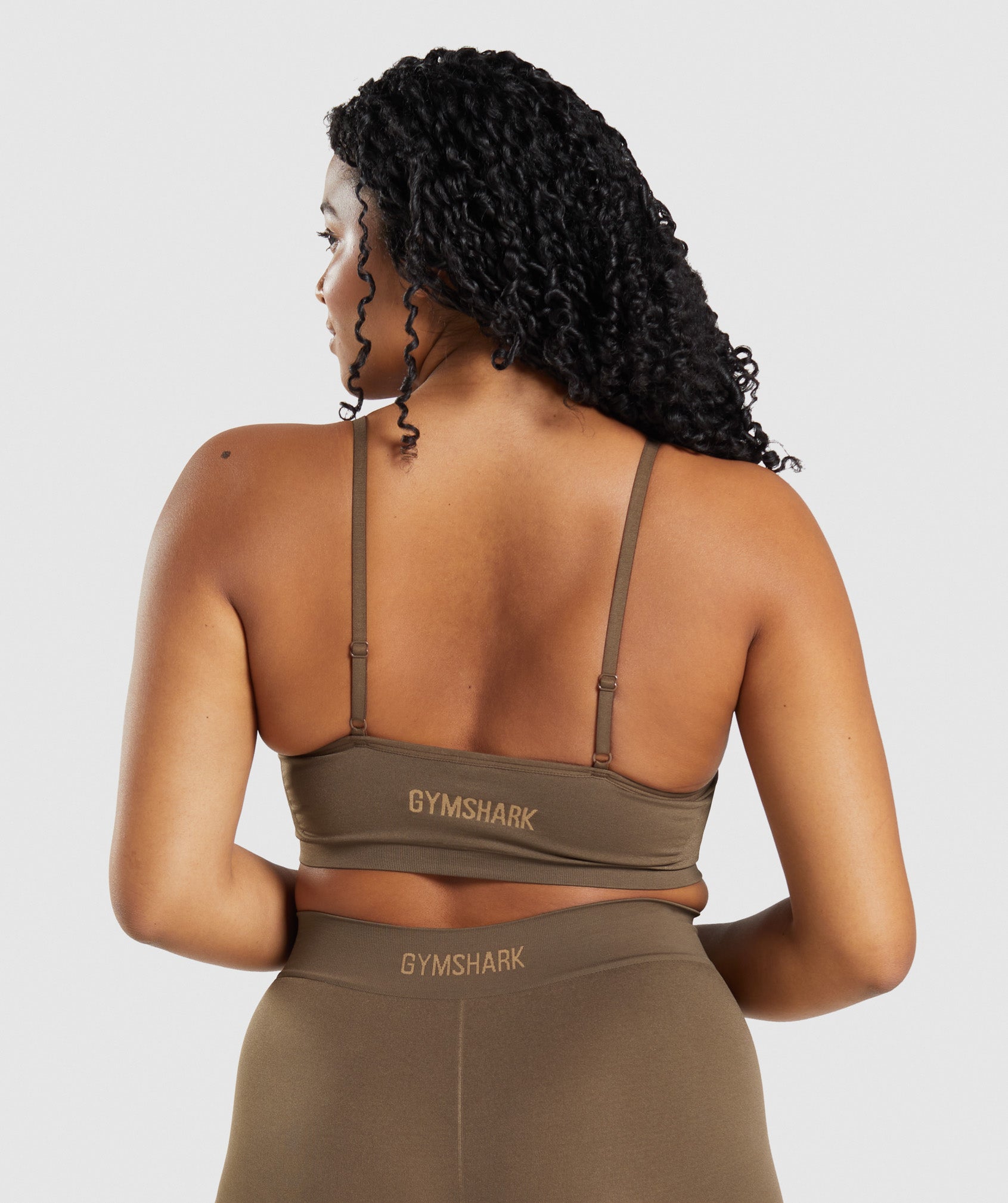 Seamless Scoop-Neck Bralette in Brown