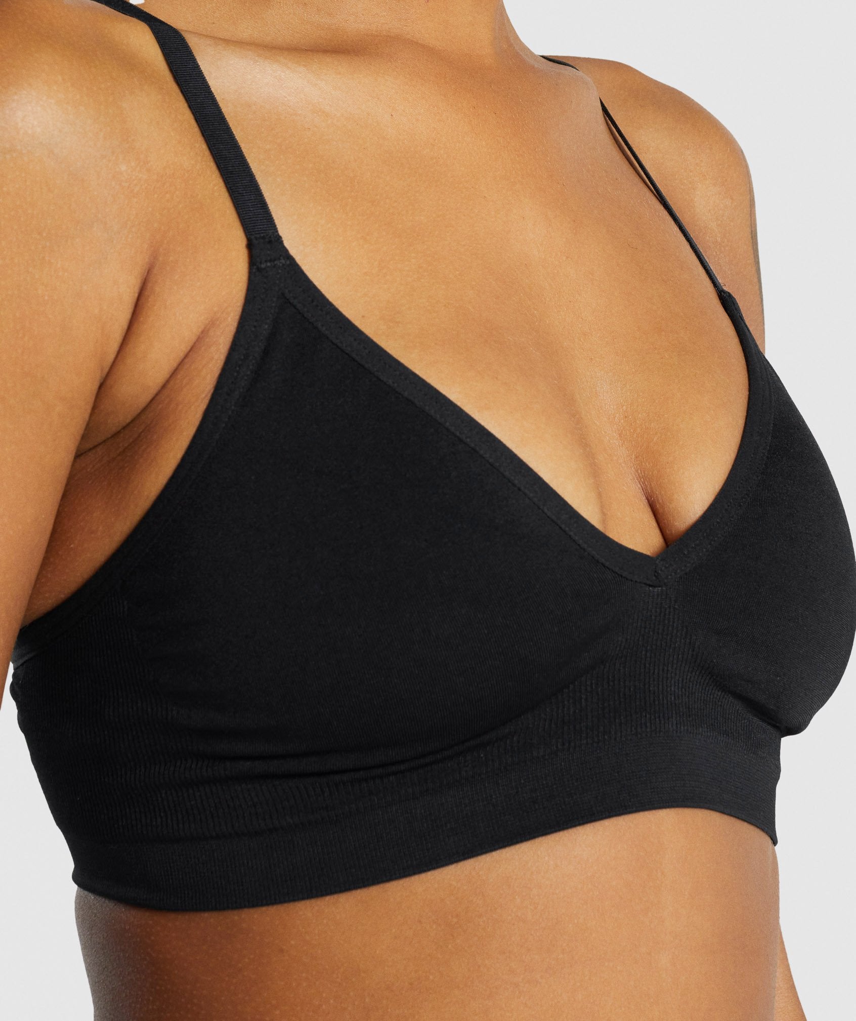 Seamless Low Neck Bralette in Black - view 6