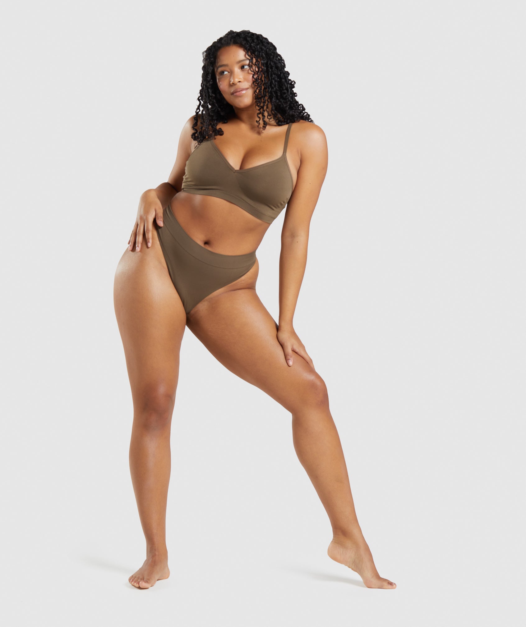 Everybody Shape Enhancing Seamless High Waist Thong - Beige