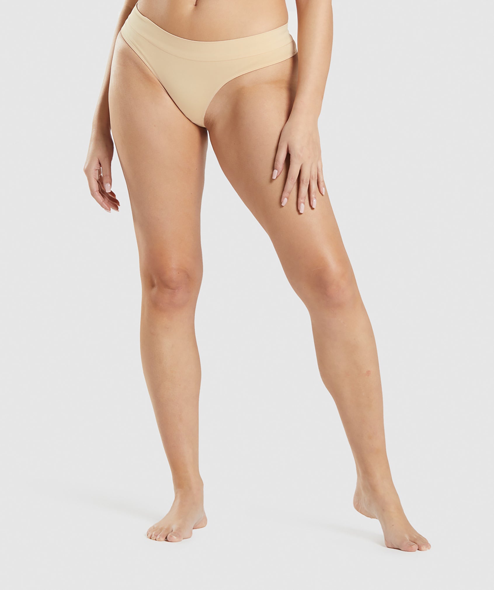 Seamless Thong in Fawn Light Brown