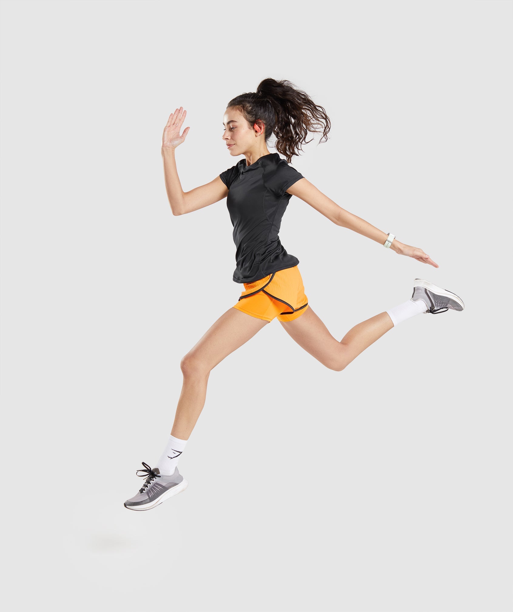 Aeropostale Womens Neon Running Athletic Workout Shorts, Orange, X