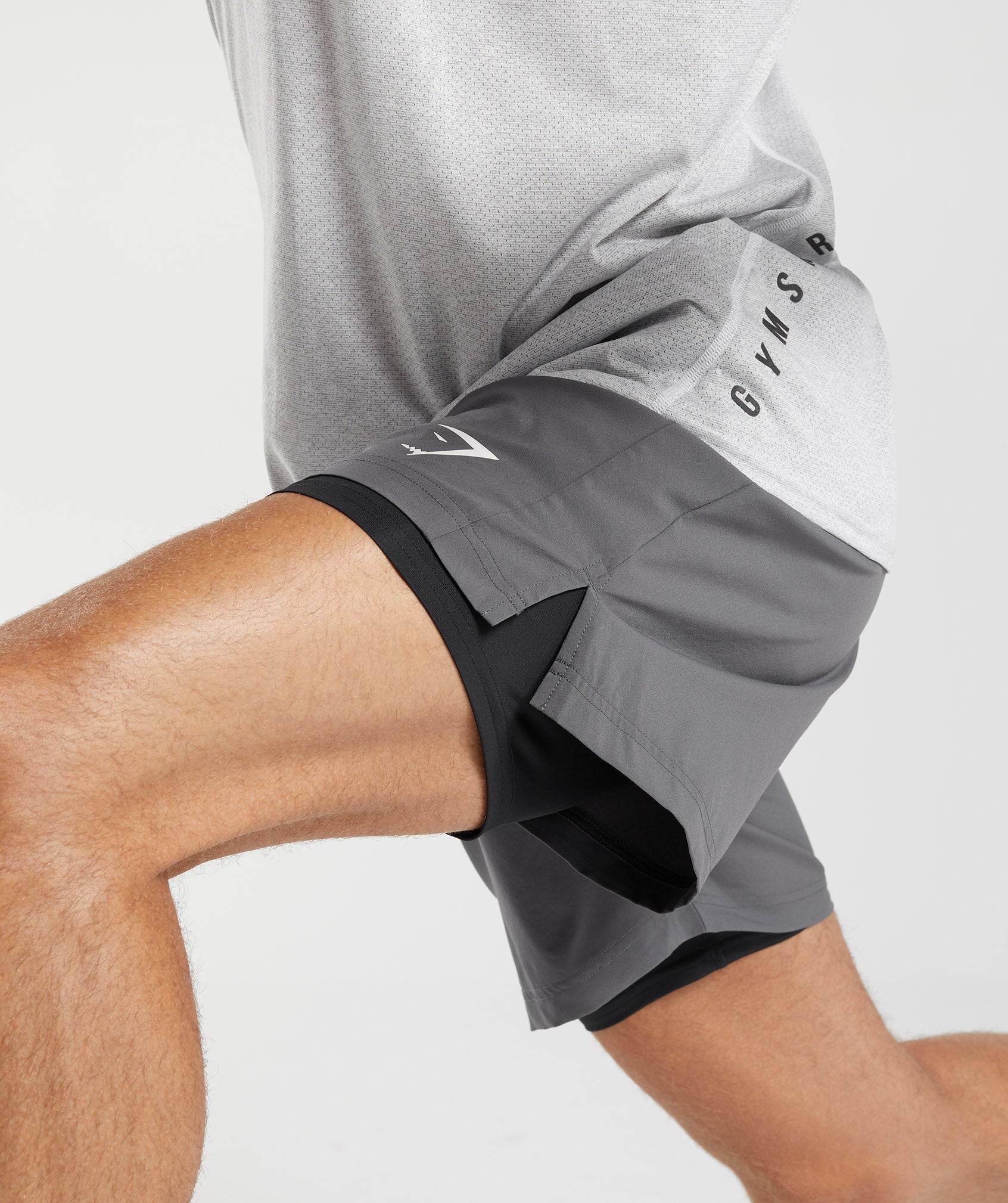 Sport 7" 2 In 1 Shorts in Silhouette Grey/Black