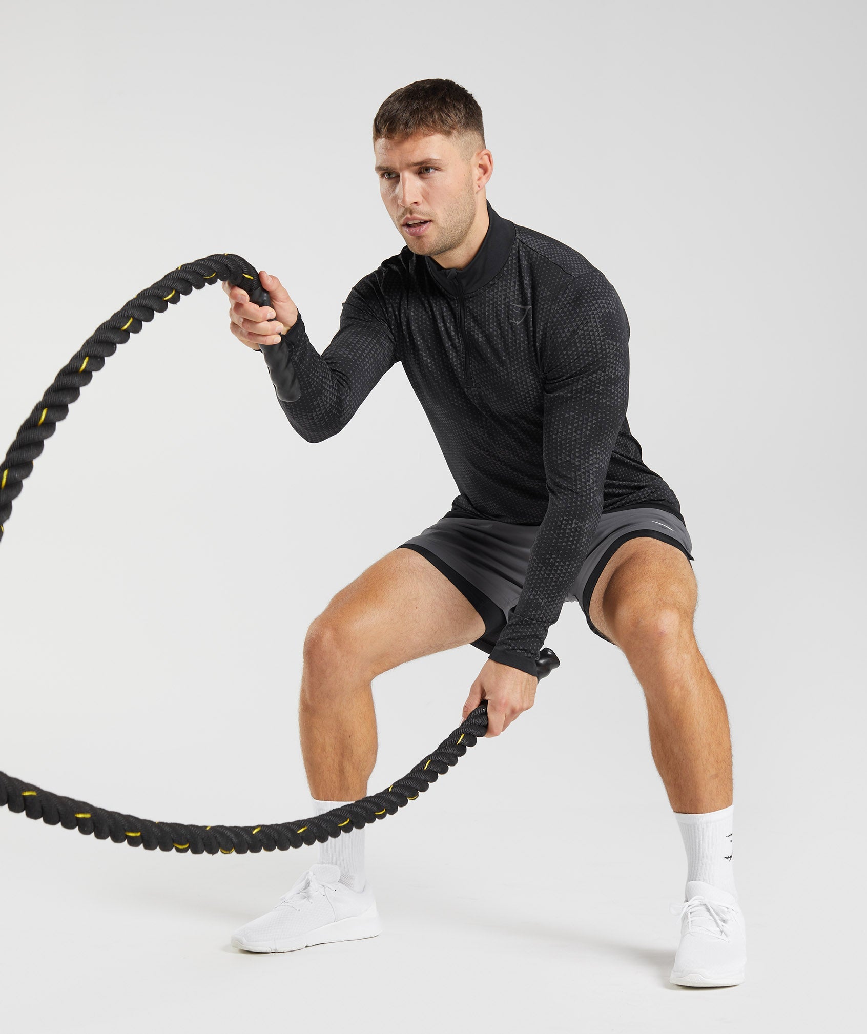 Gymshark Sport Seamless 1/4 Zip - Black/Silhouette Grey