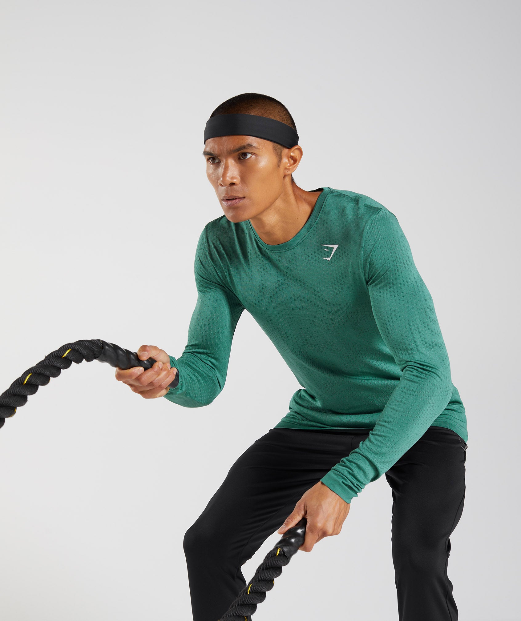 Gymshark Legacy Long Sleeve T-Shirt - Hoya Green  Long sleeve tops men,  Long sleeve tshirt men, Long sleeve tops