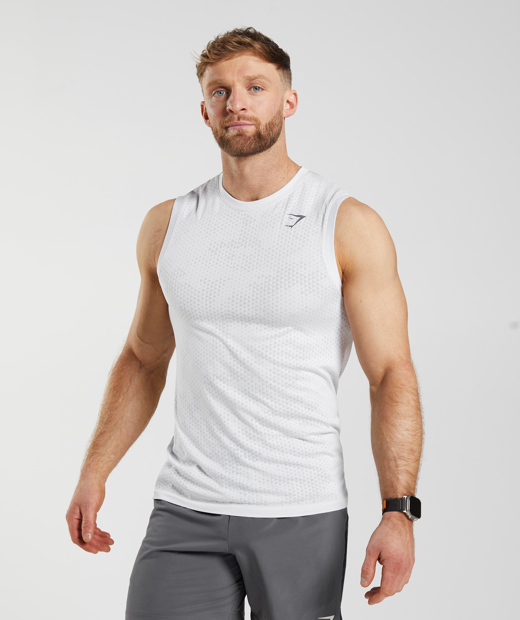 Sport Seamless Tank in White/Smokey Grey - view 1