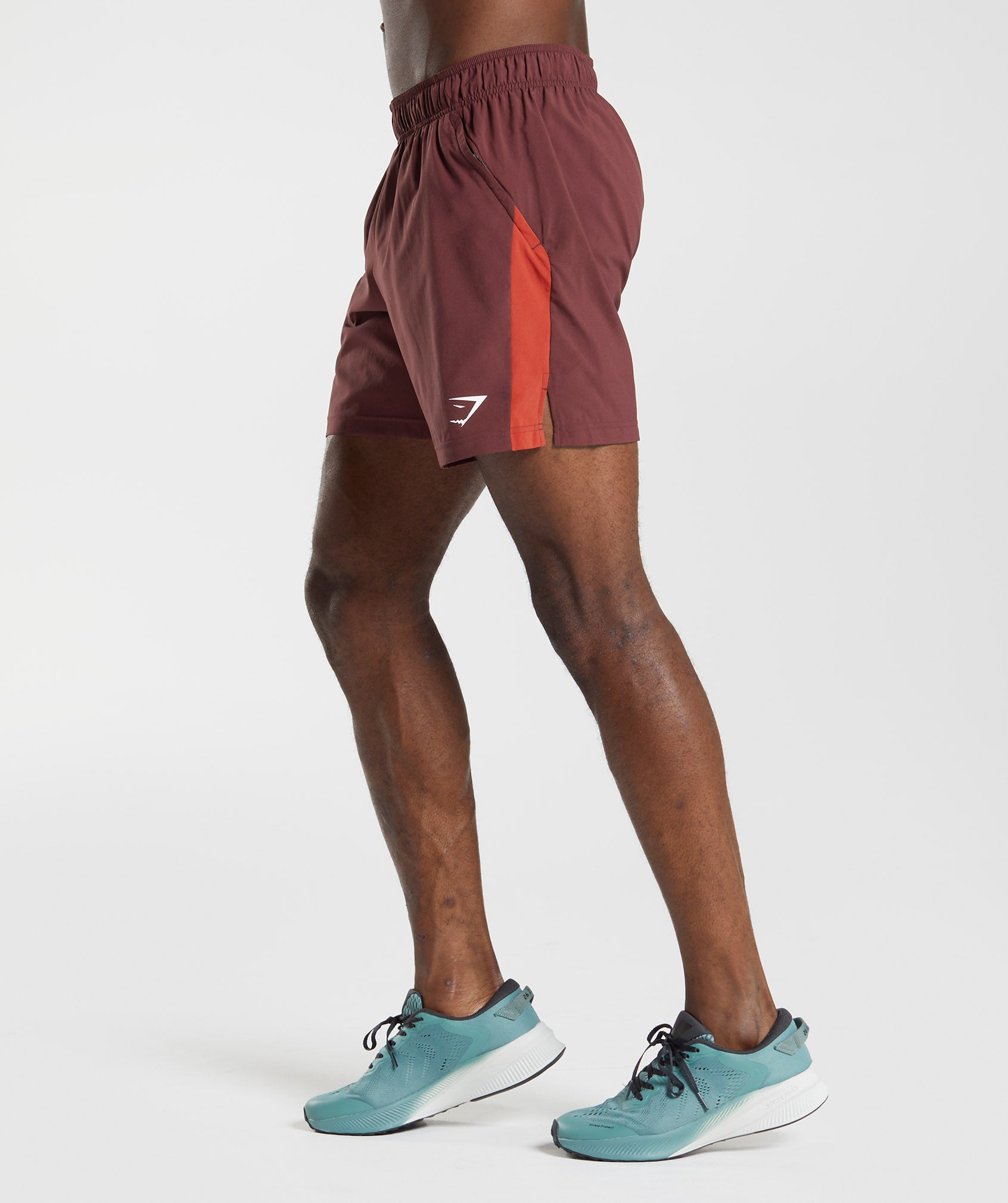 Sport Shorts in Baked Maroon/Salsa Red