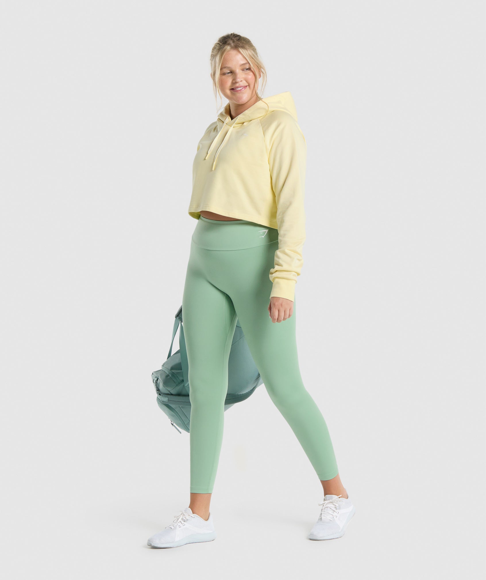 Training Cropped Hoodie in Light Yellow - view 4