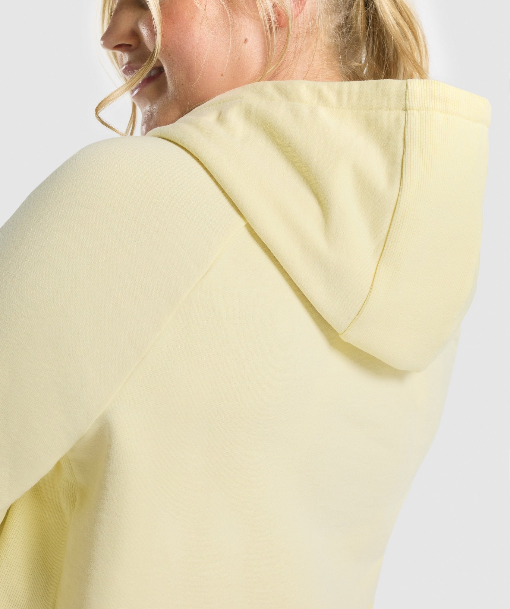 Training Cropped Hoodie in Light Yellow